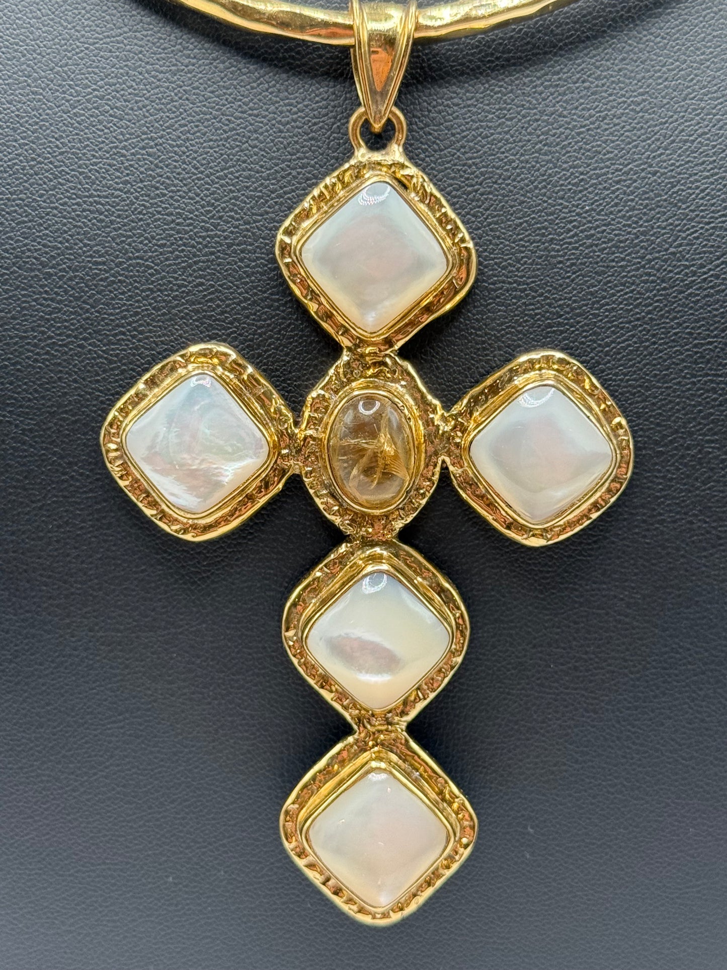 Mother of Pearl & Citrine Cross