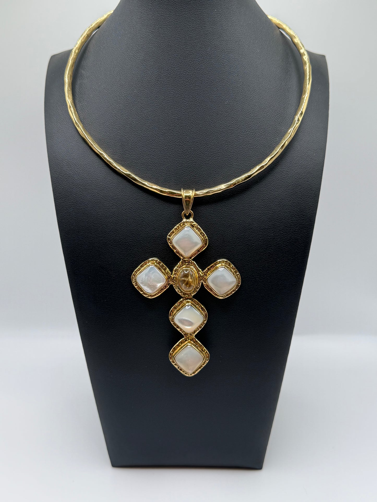 Mother of Pearl & Citrine Cross