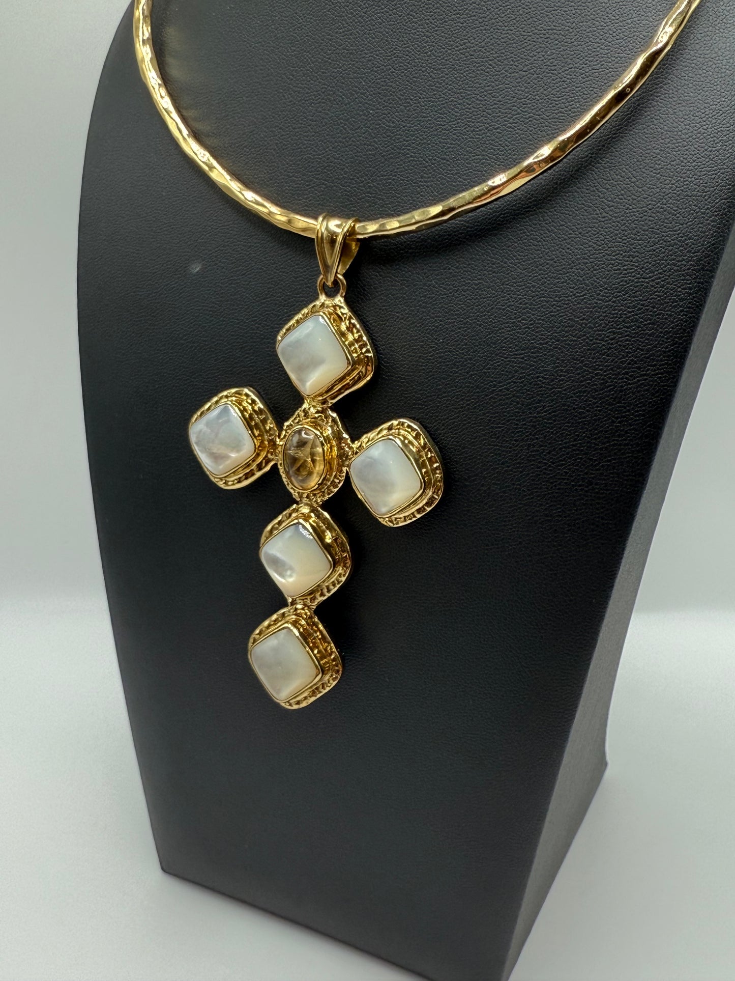 Mother of Pearl & Citrine Cross
