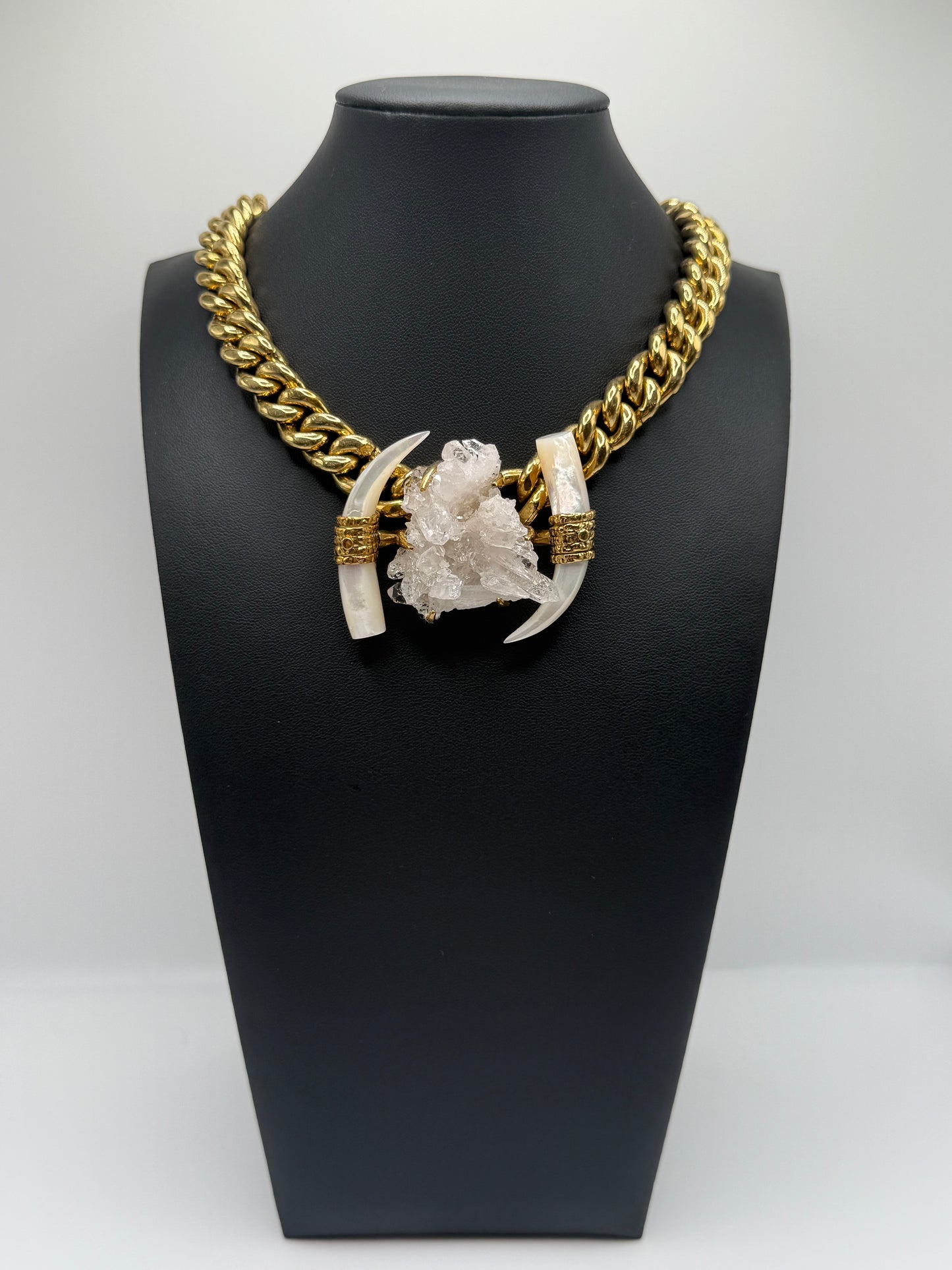Quartz Crystal Pearl Chain
