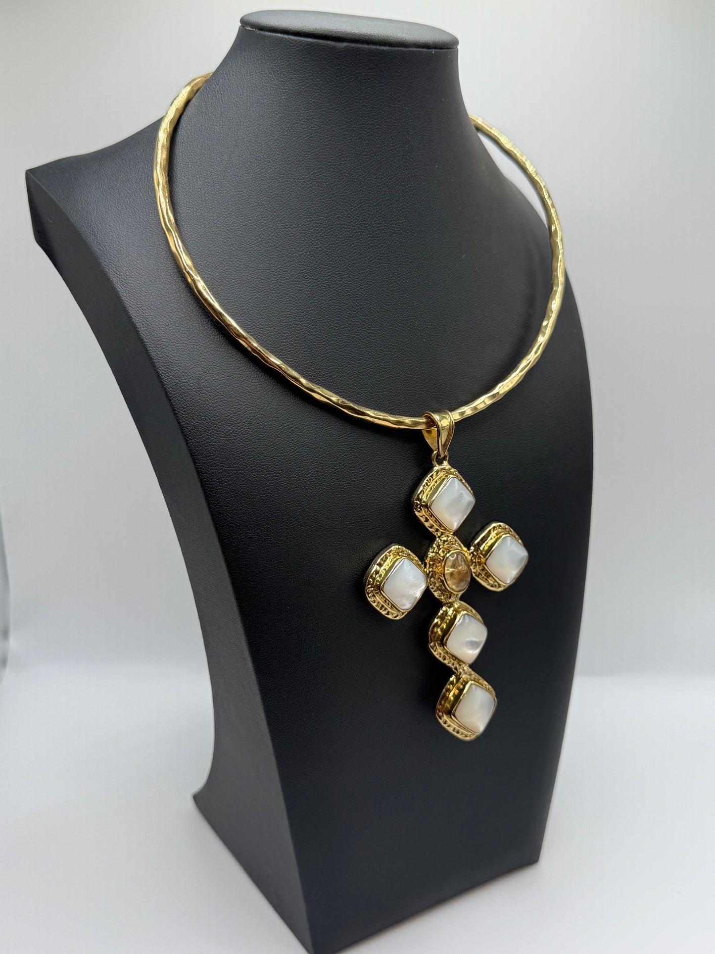 Mother of Pearl & Citrine Cross