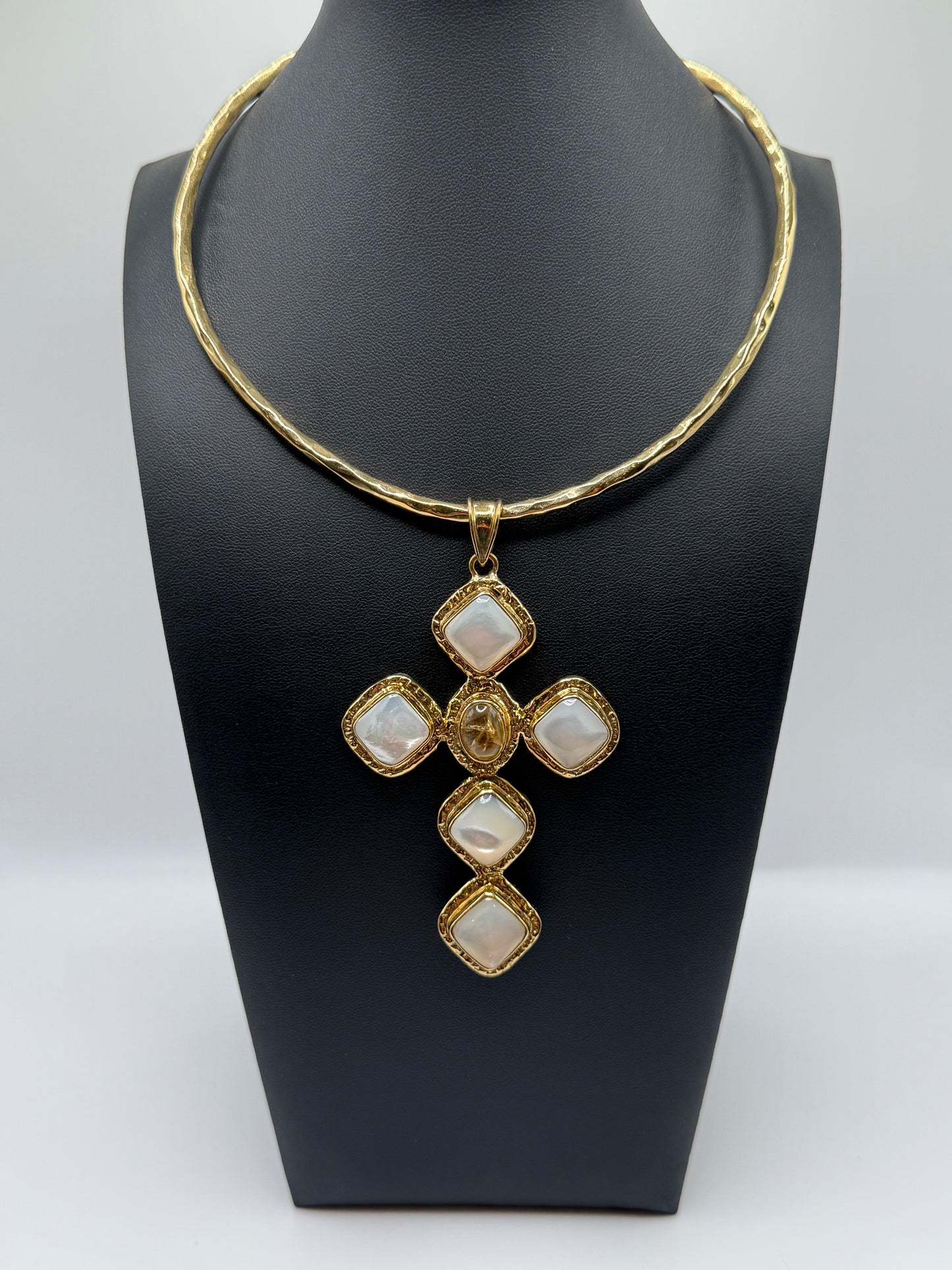 Mother of Pearl & Citrine Cross
