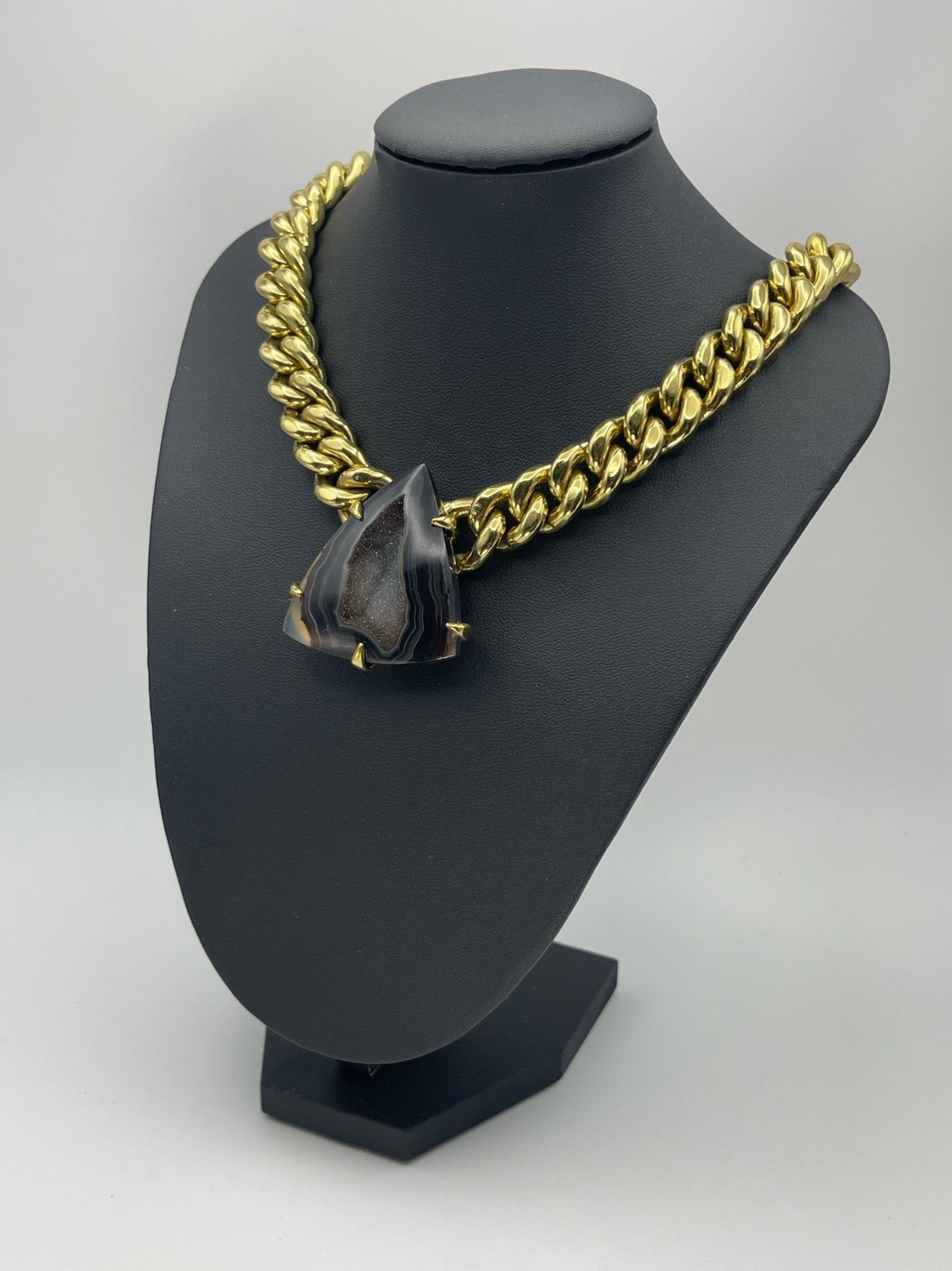 Black Agate Druzy Chain - AVA Jewelry