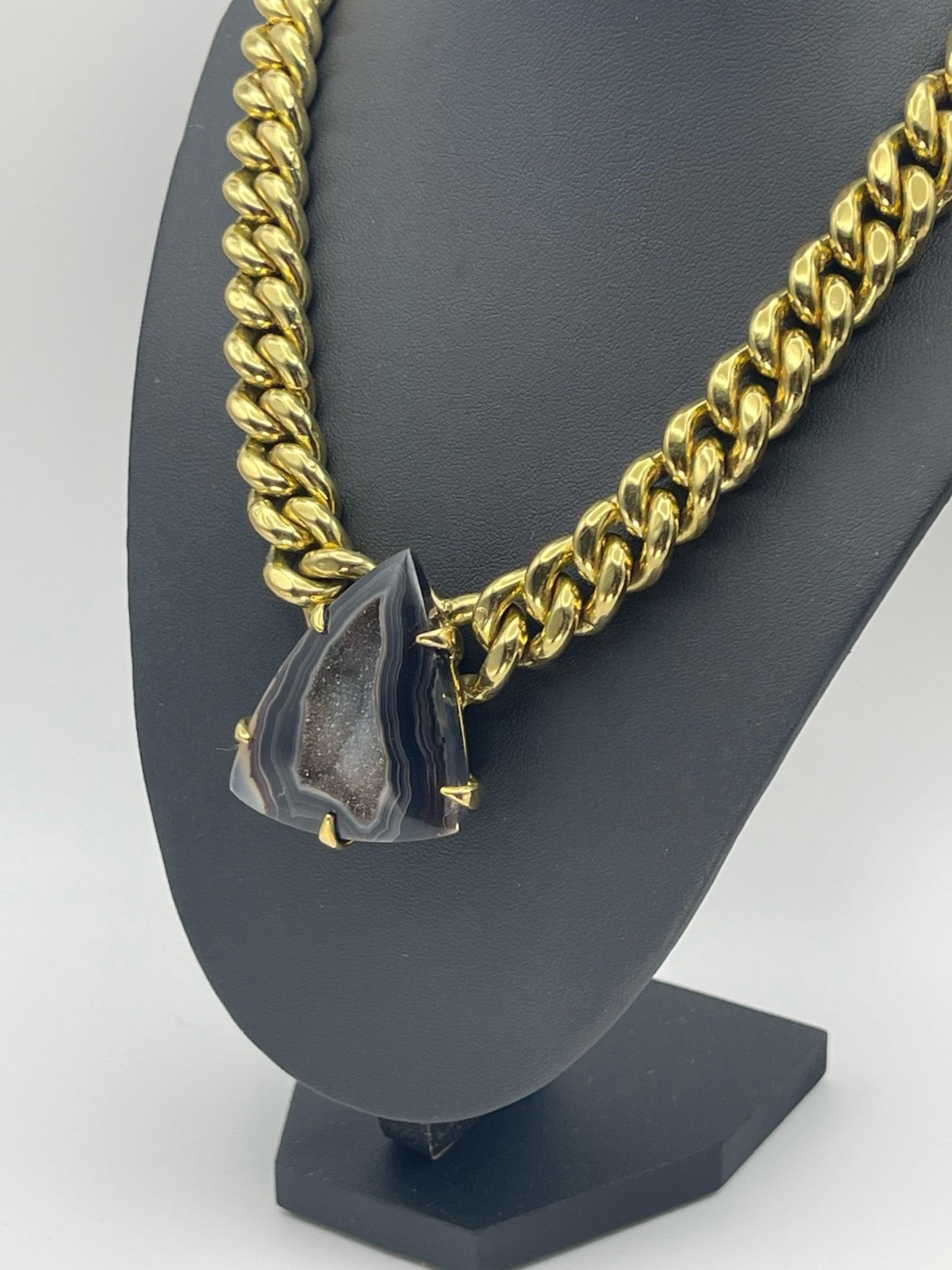 Black Agate Druzy Chain - AVA Jewelry