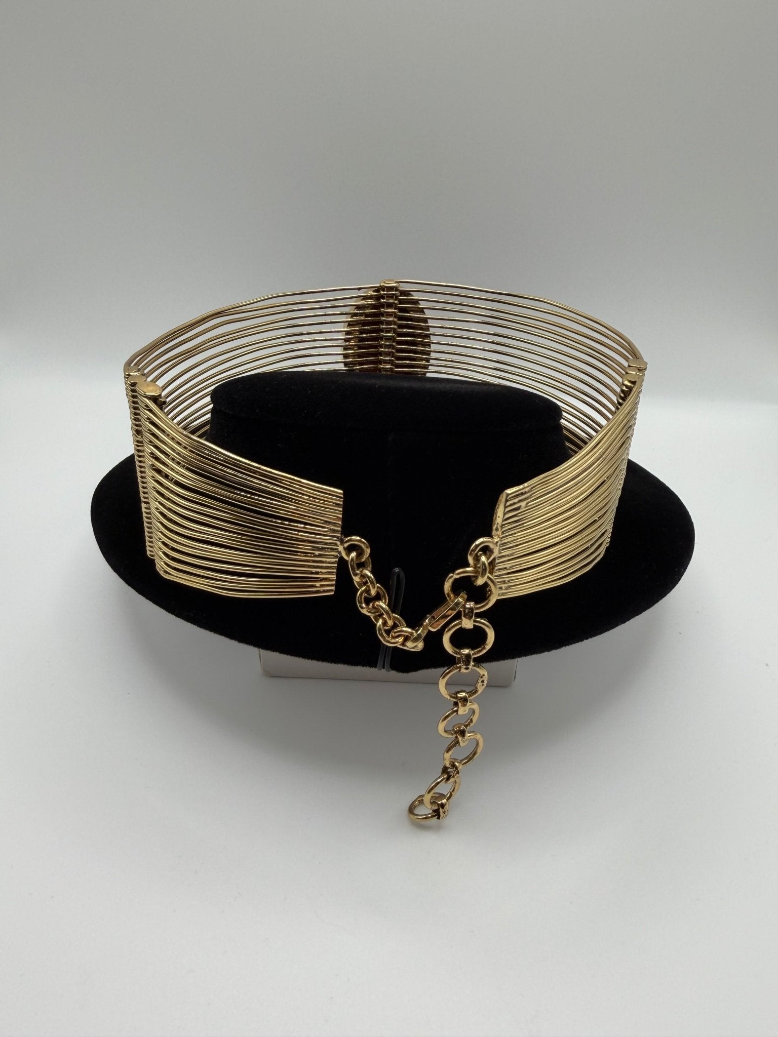 Black agate druzy wired choker - AVA Jewelry