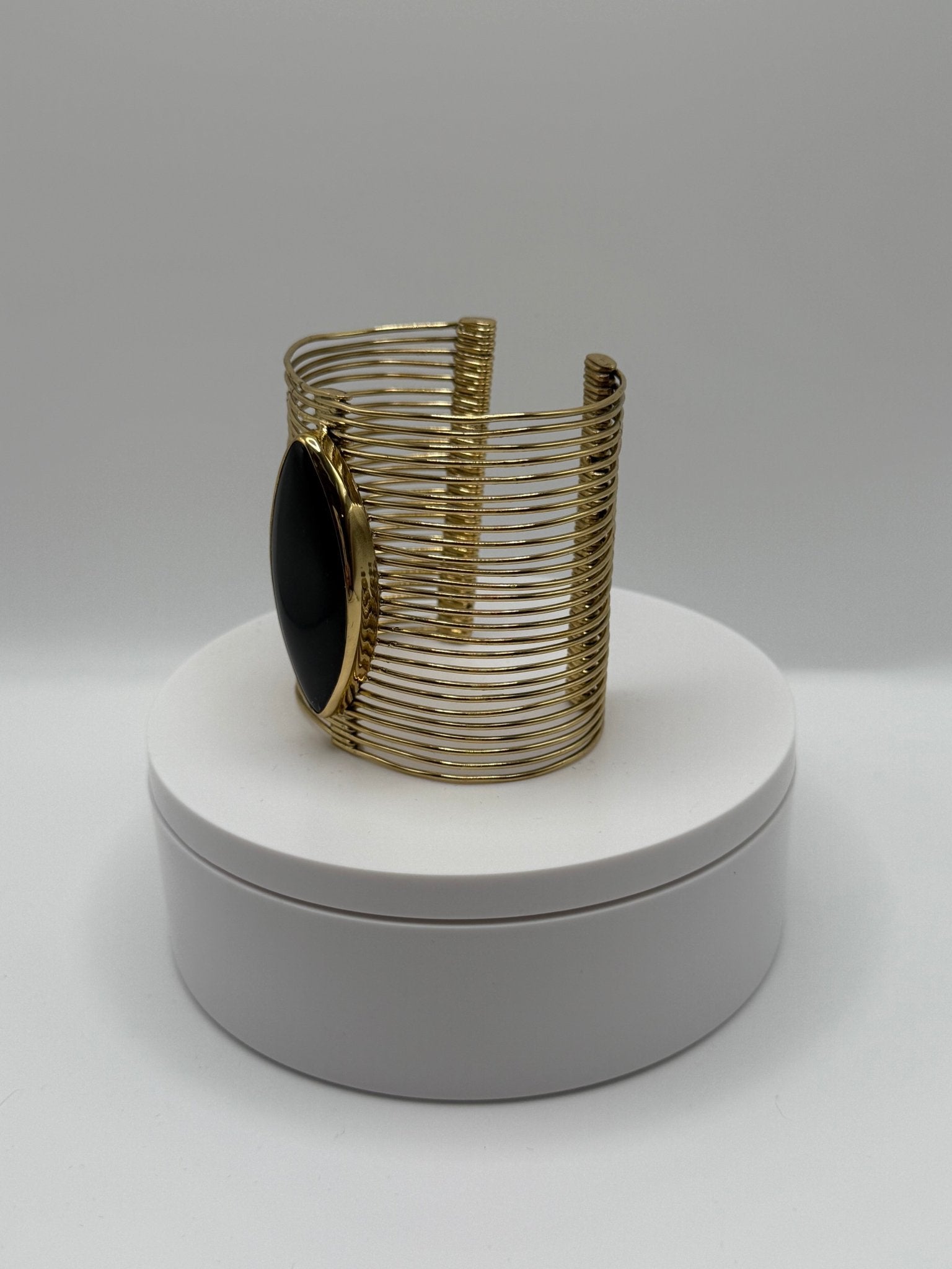 Black Agate Wire Cuff - AVA Jewelry