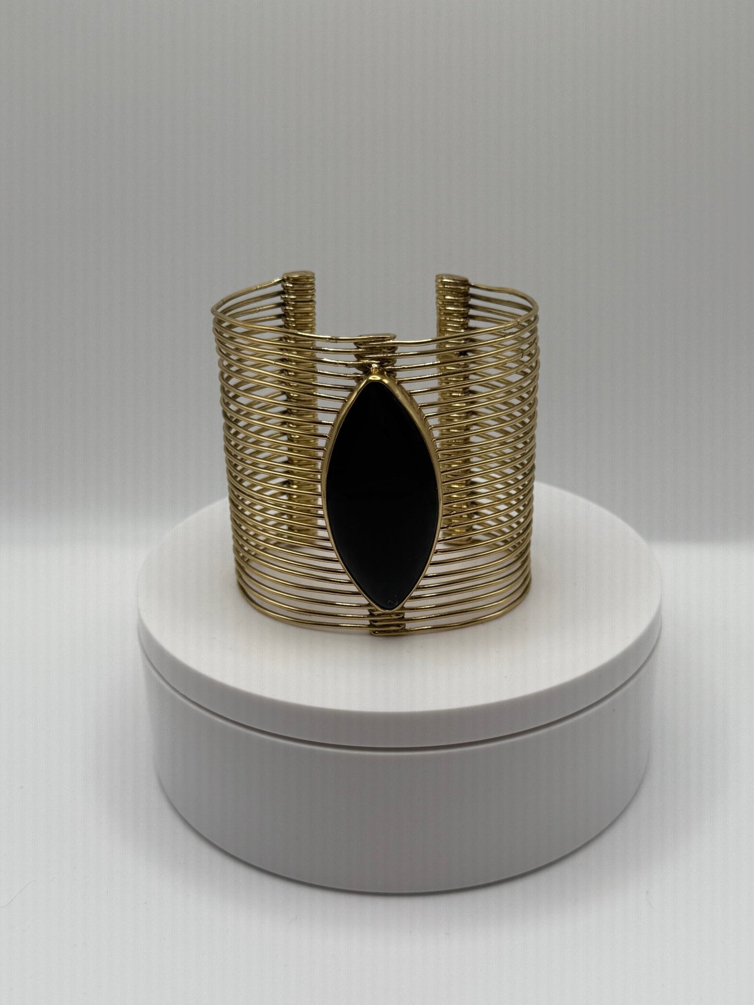 Black Agate Wire Cuff - AVA Jewelry