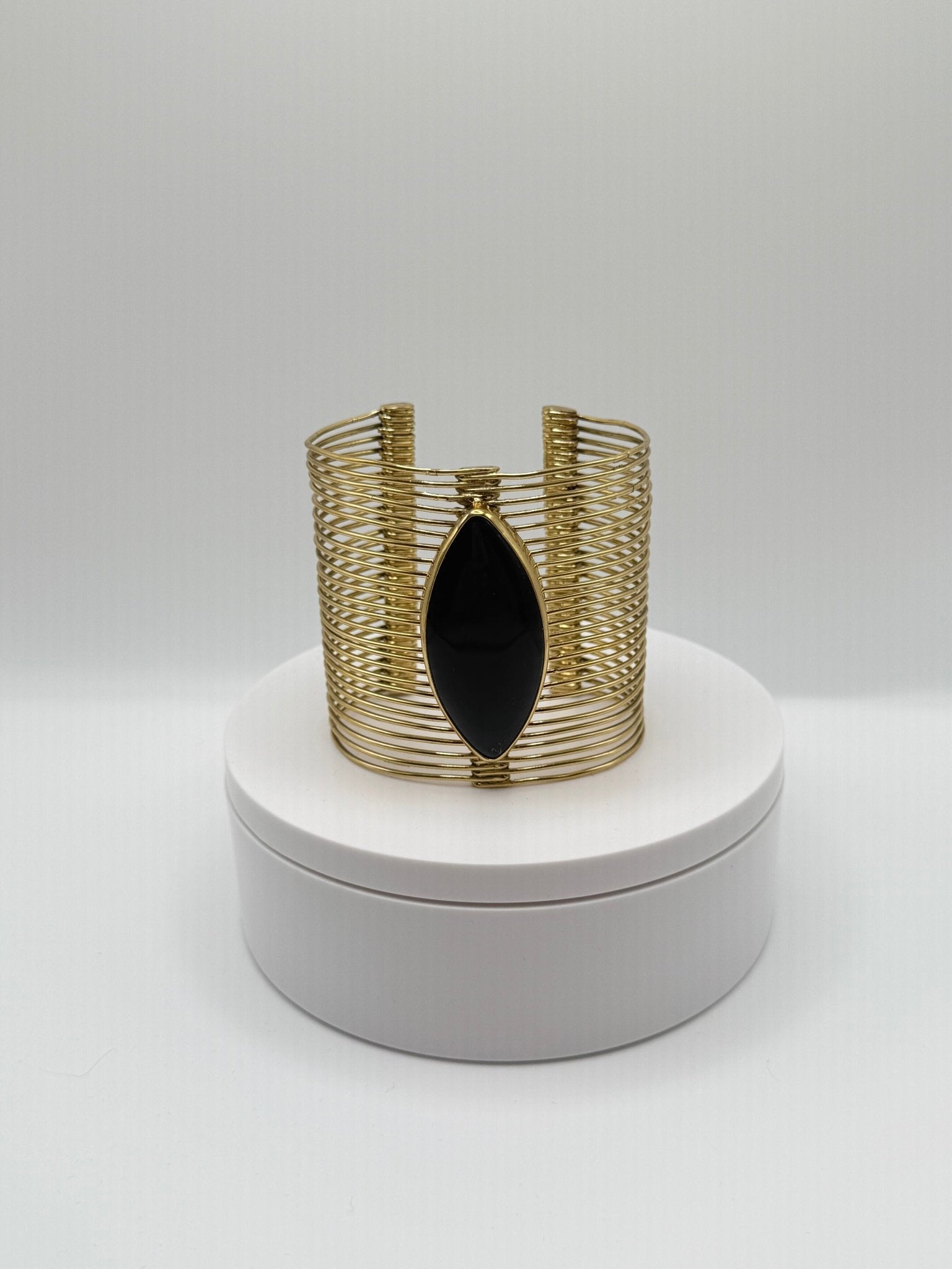 Black Agate Wire Cuff - AVA Jewelry