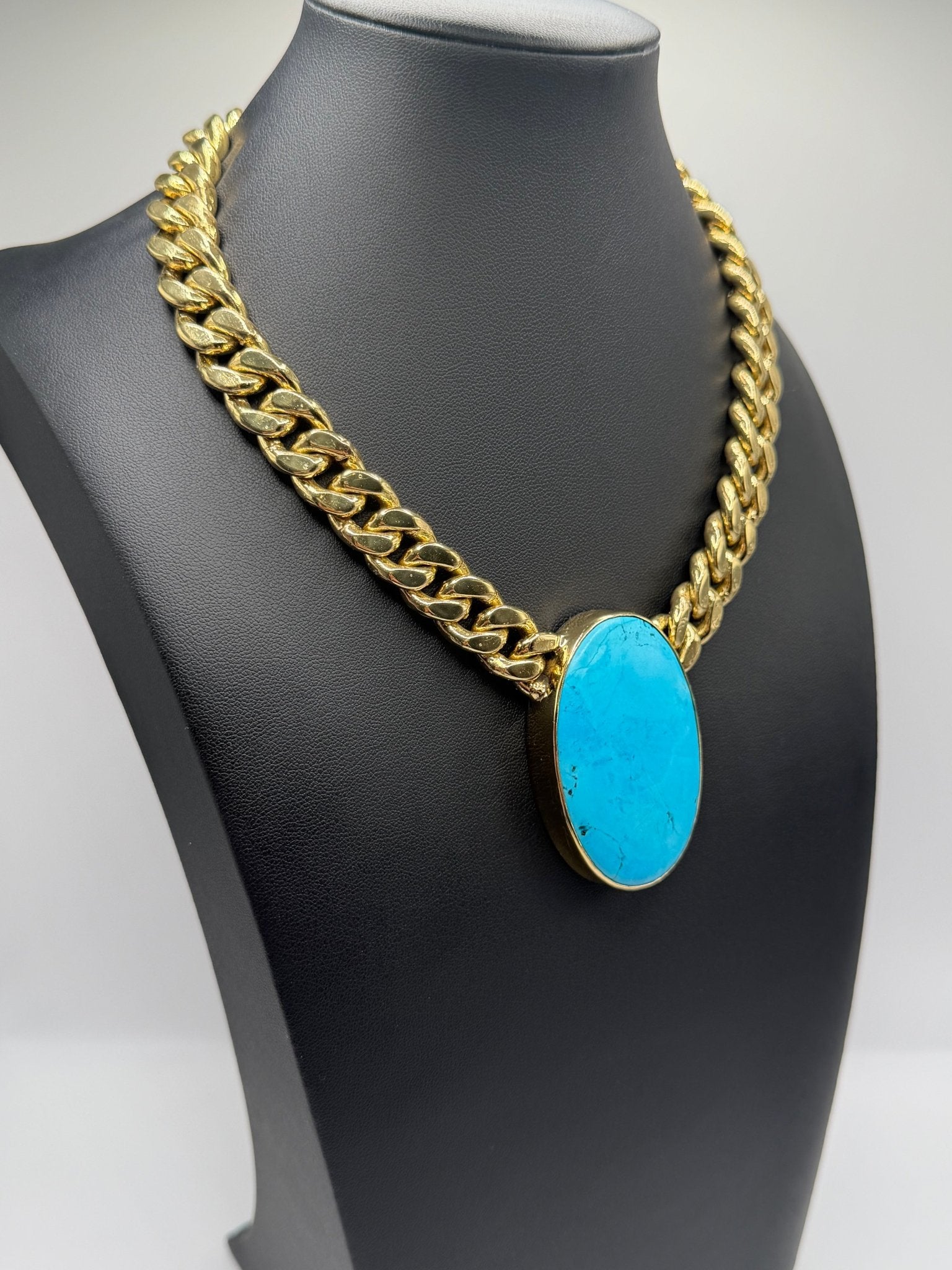 Blue turquoise bold chain - AVA Jewelry