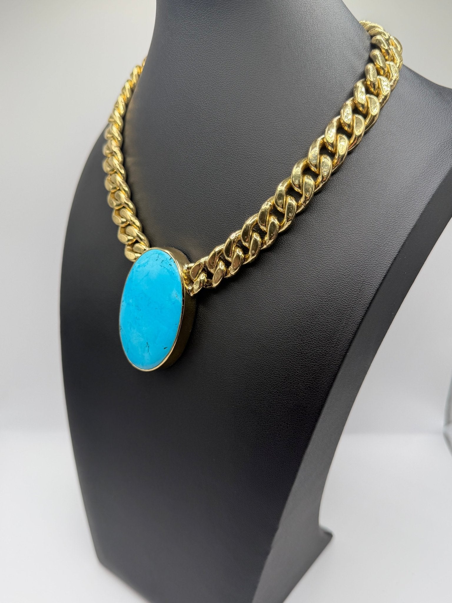 Blue turquoise bold chain - AVA Jewelry
