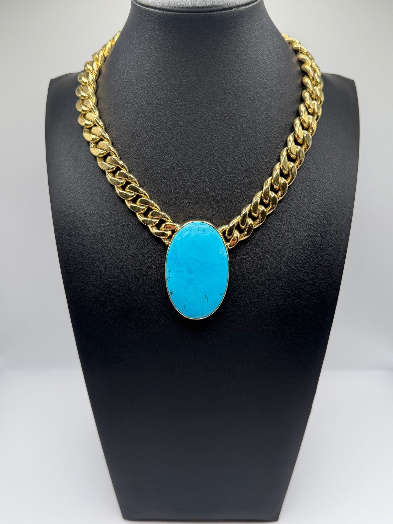 Blue turquoise bold chain - AVA Jewelry