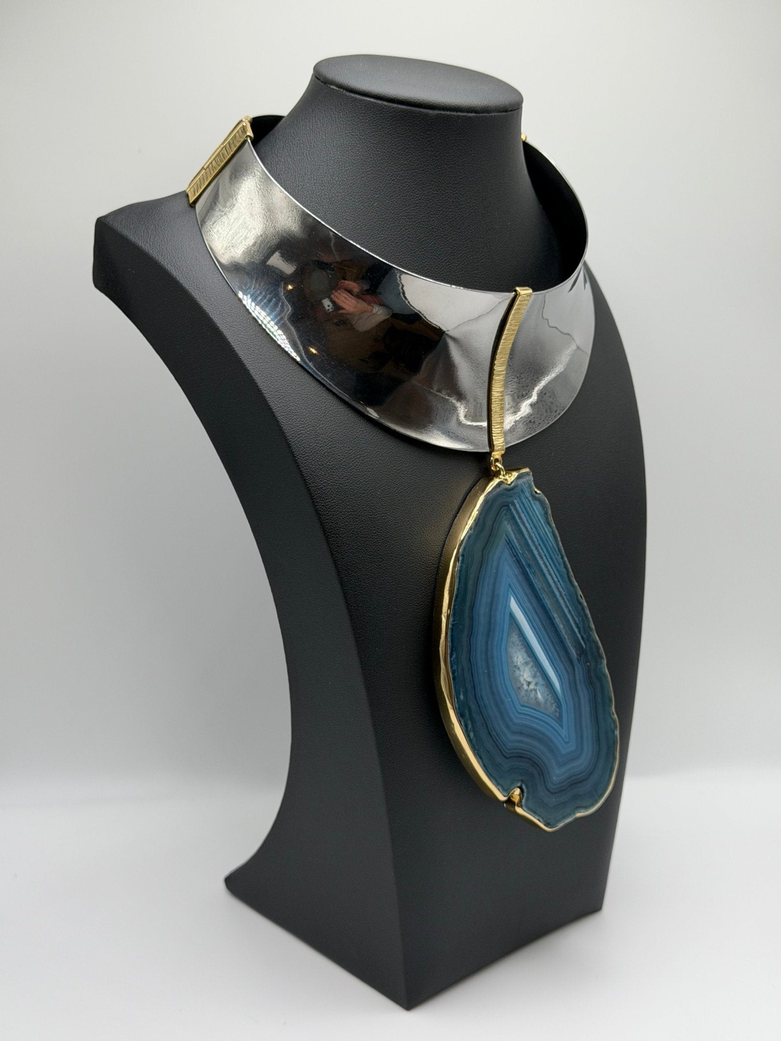 Blue Veil Agate Collar - AVA Jewelry