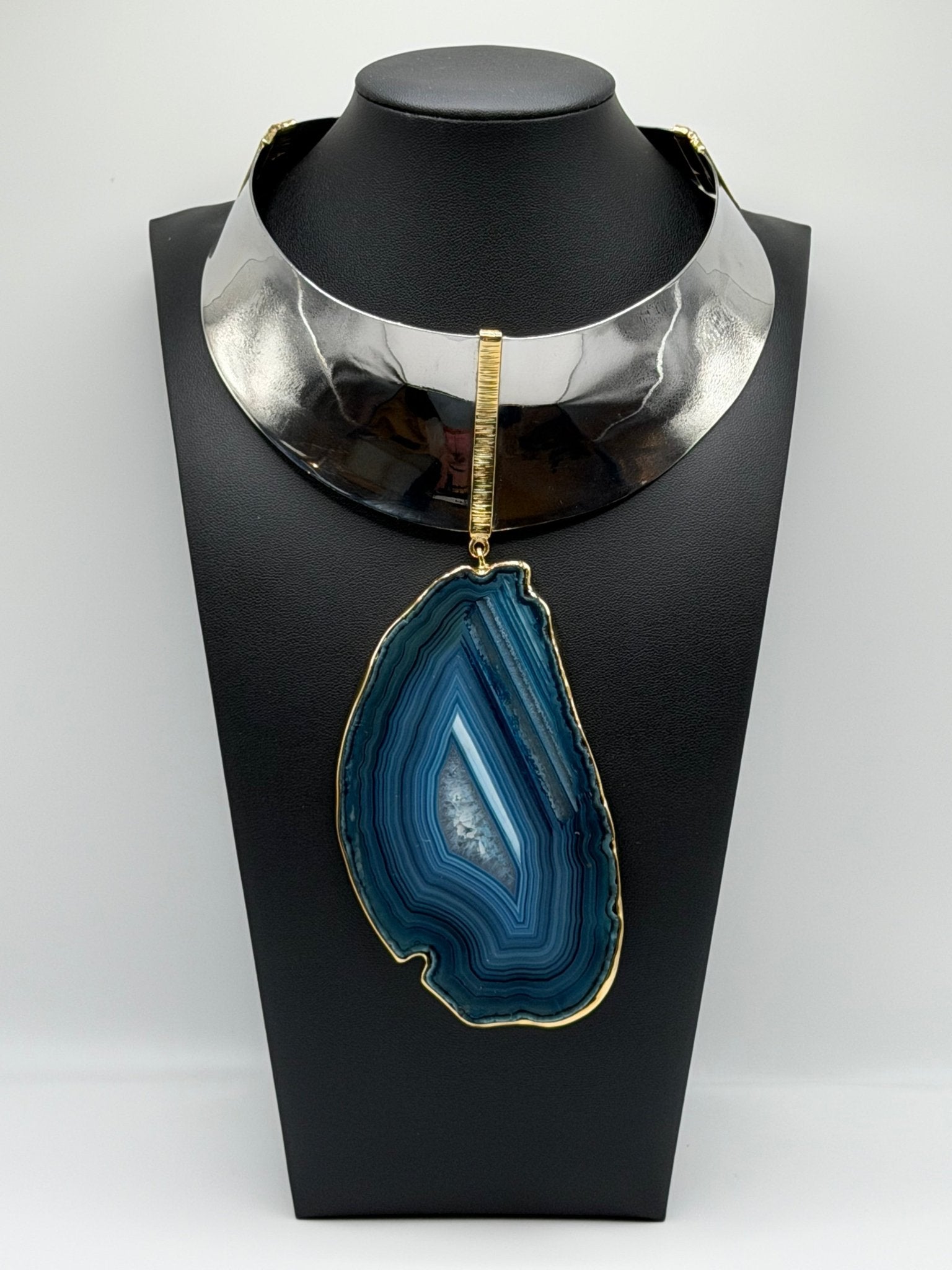 Blue Veil Agate Collar - AVA Jewelry