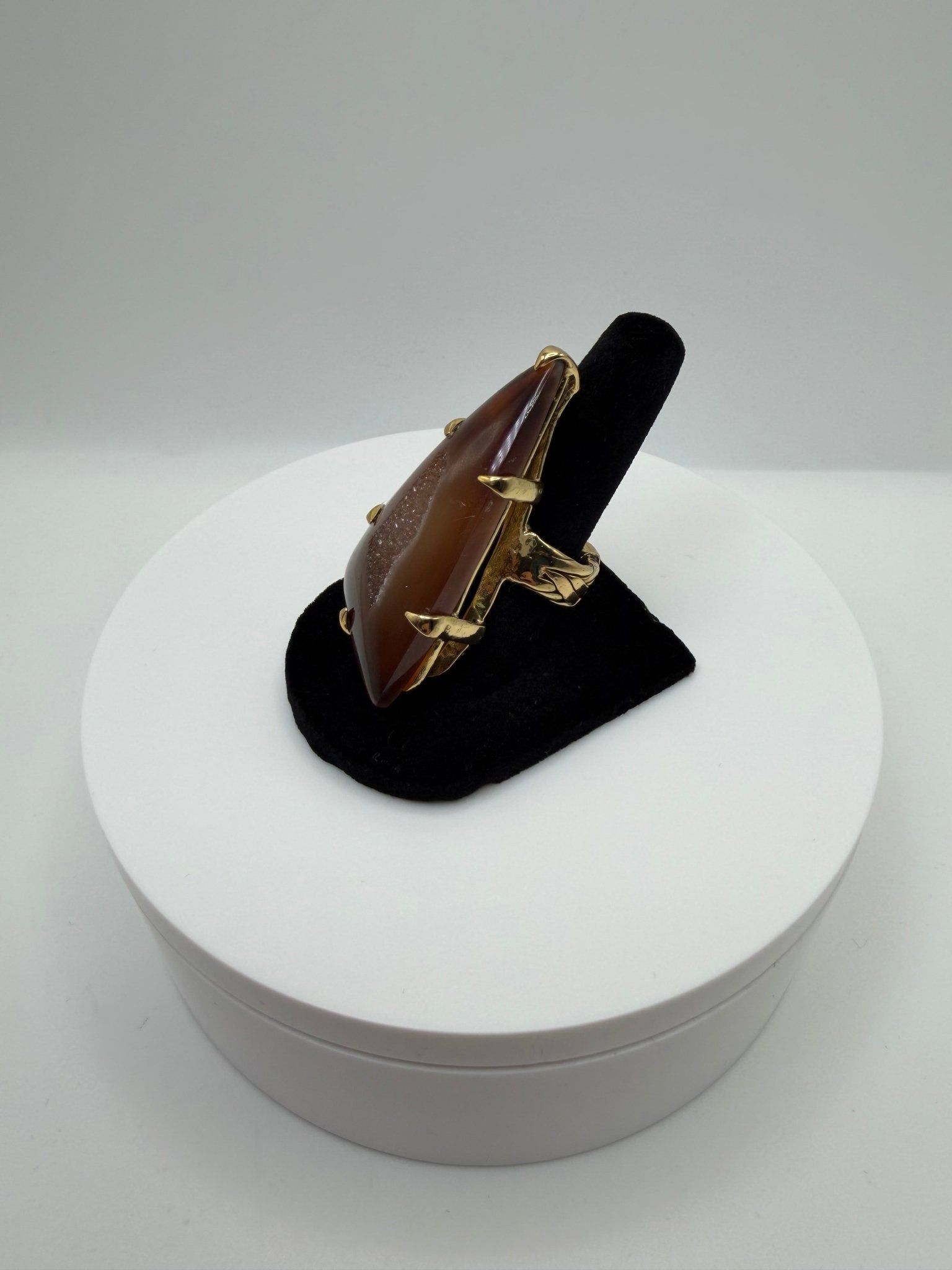 Brown braided druzy Ring - AVA Jewelry