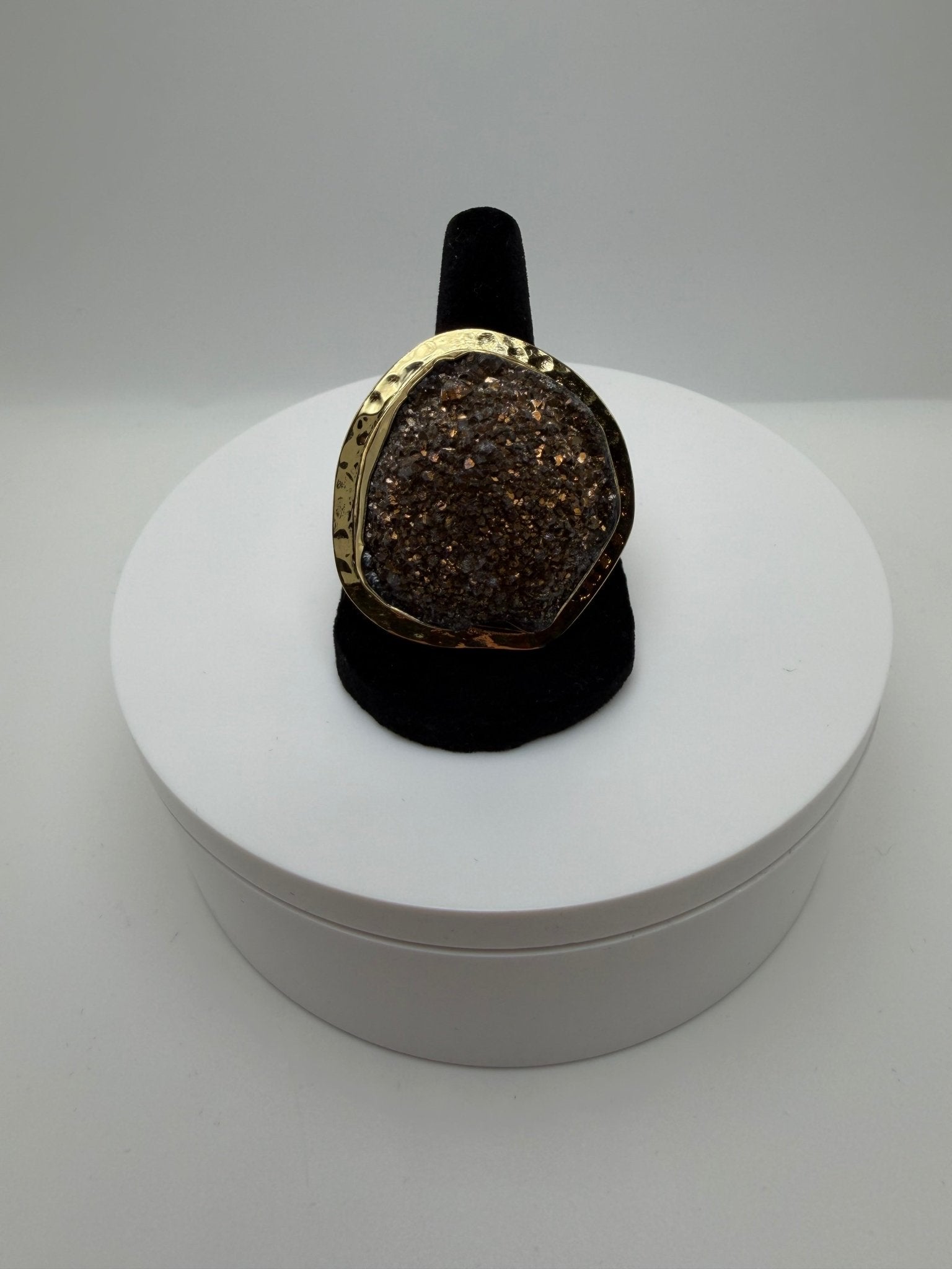 Brown druzy framed ring - AVA Jewelry