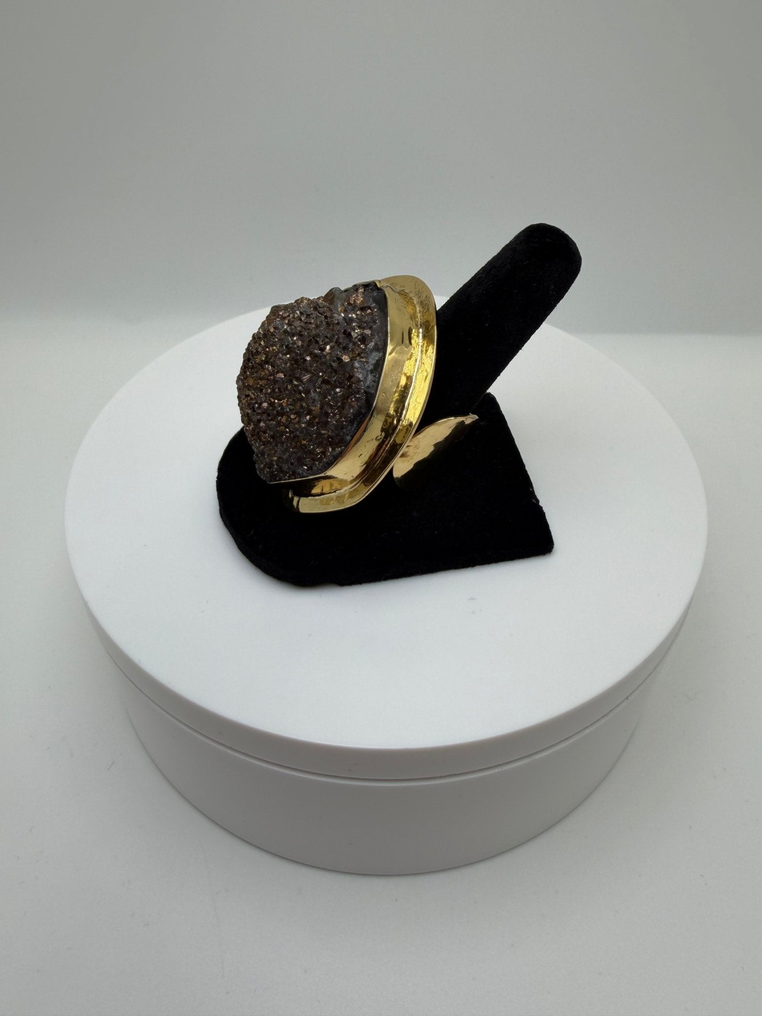 Brown druzy framed ring - AVA Jewelry