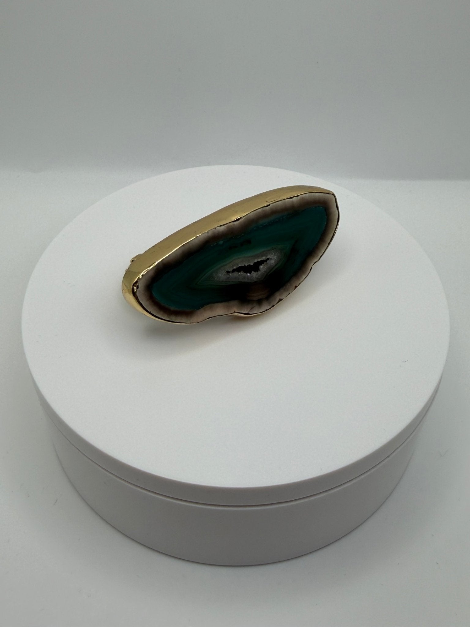 Green agate double ring - AVA Jewelry