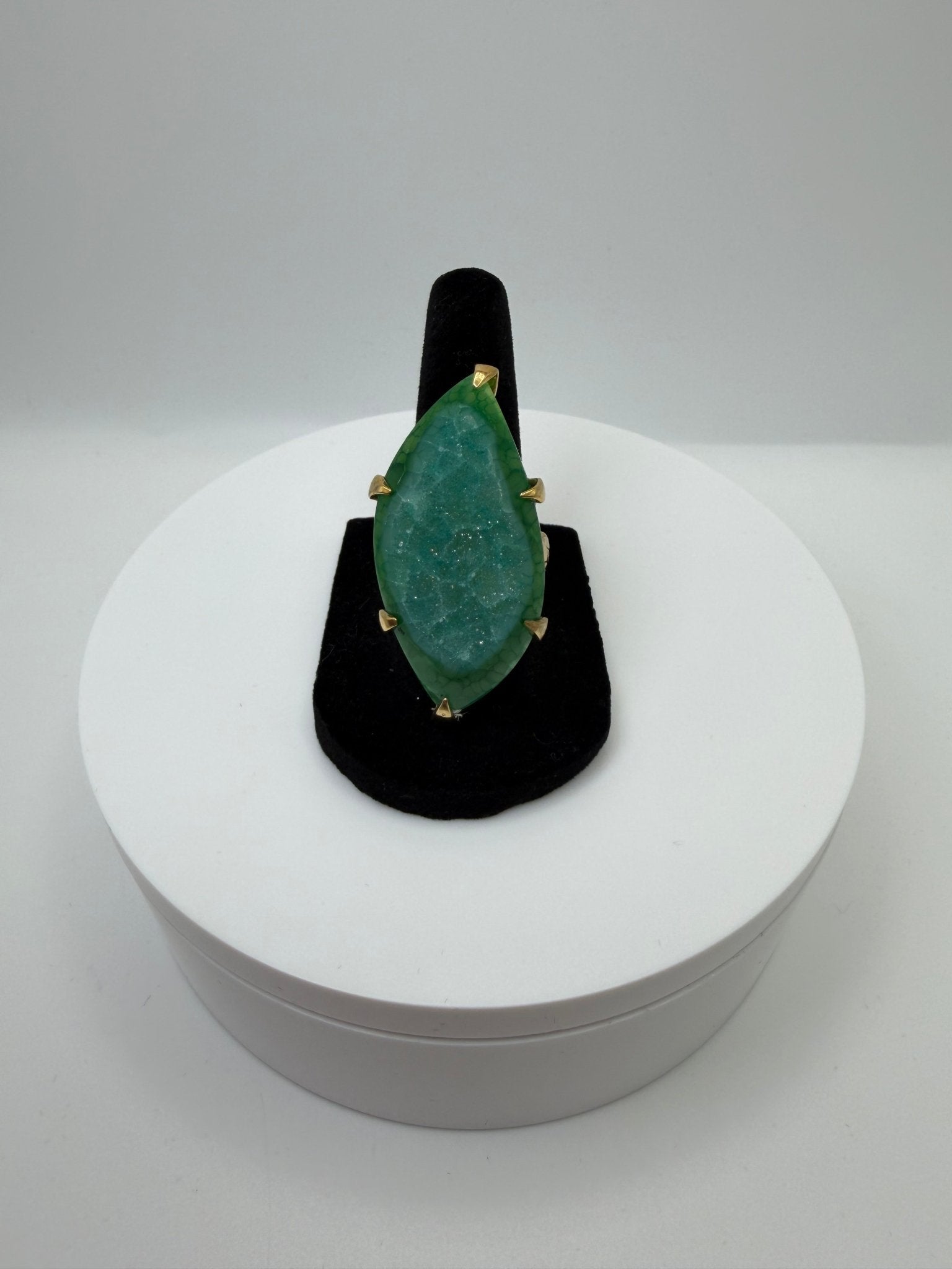 Green druzy ring - AVA Jewelry