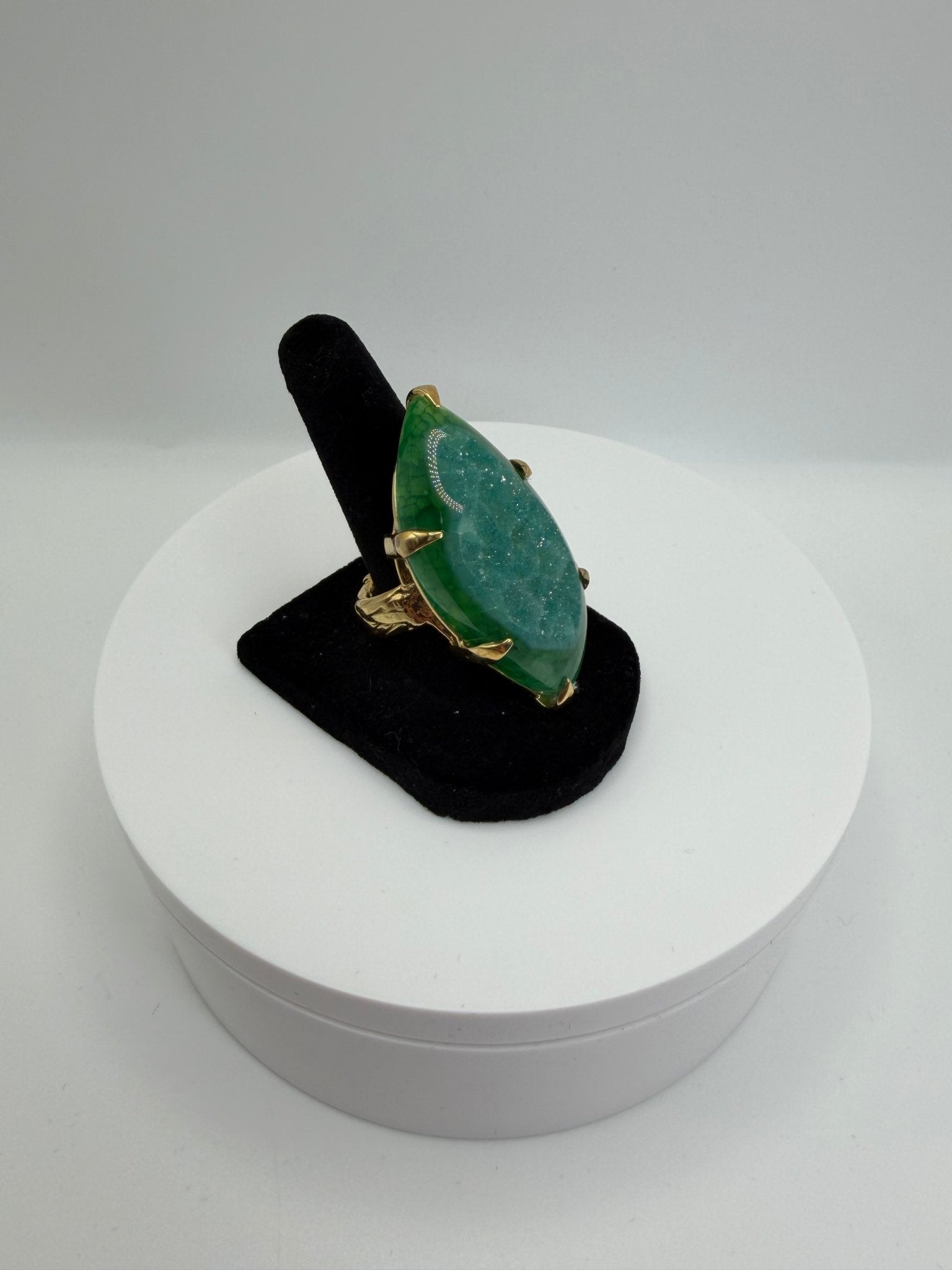 Green druzy ring - AVA Jewelry