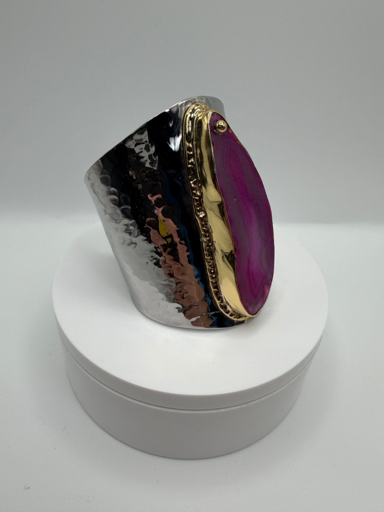 Pink agate cuff - AVA Jewelry