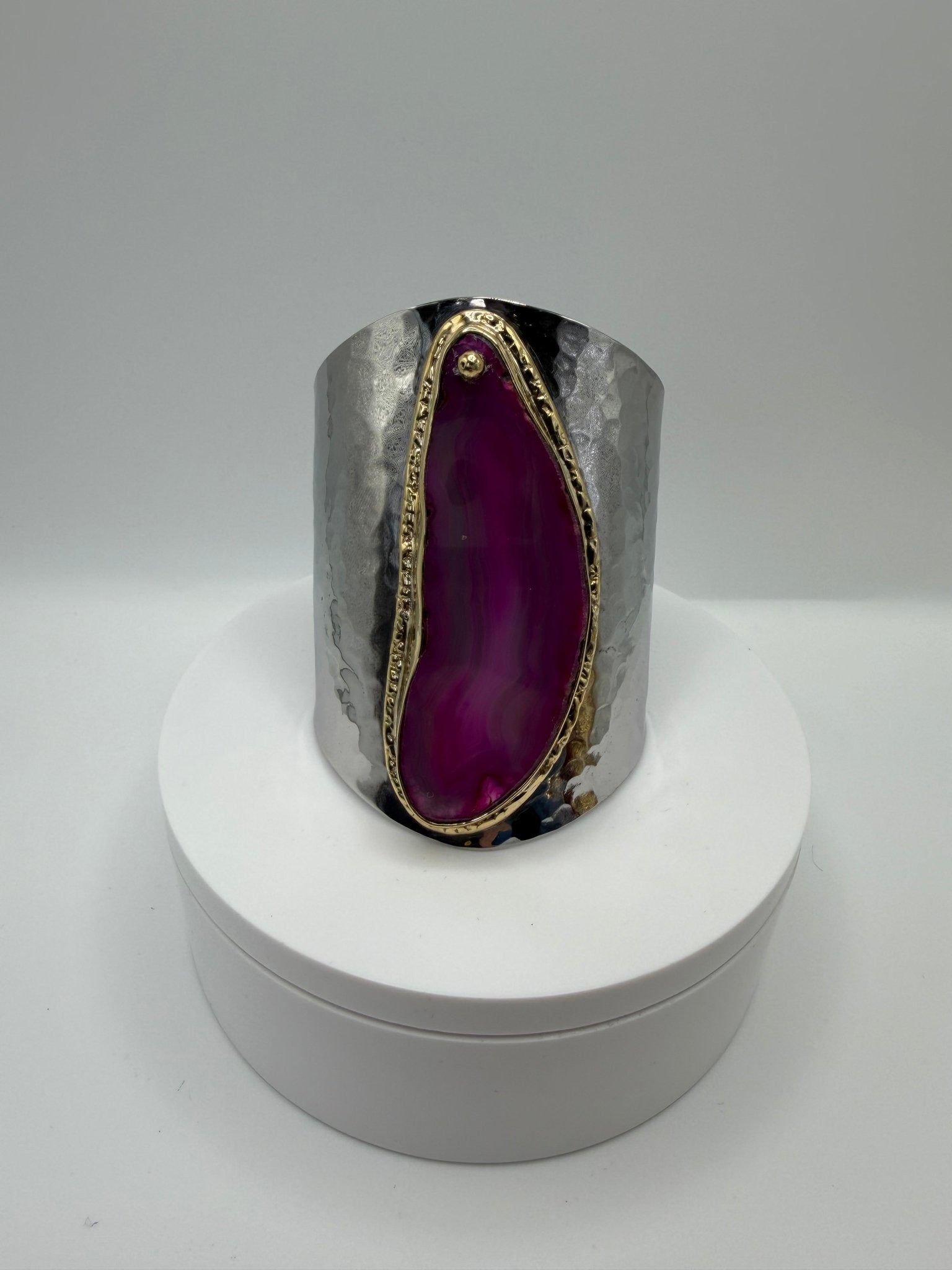 Pink agate cuff - AVA Jewelry