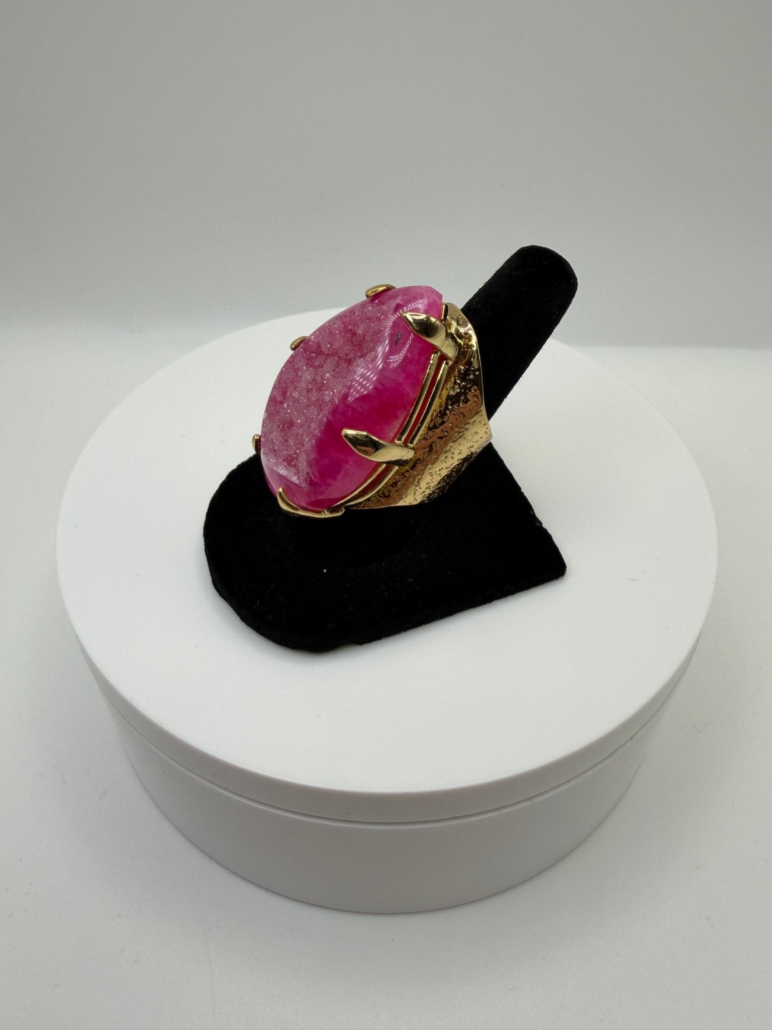 Pink druzy wrap ring - AVA Jewelry
