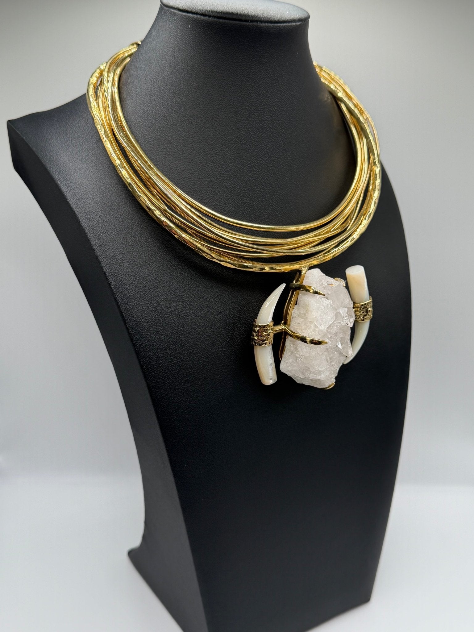 Quartz and Pearl Neckpiece - AVA Jewelry