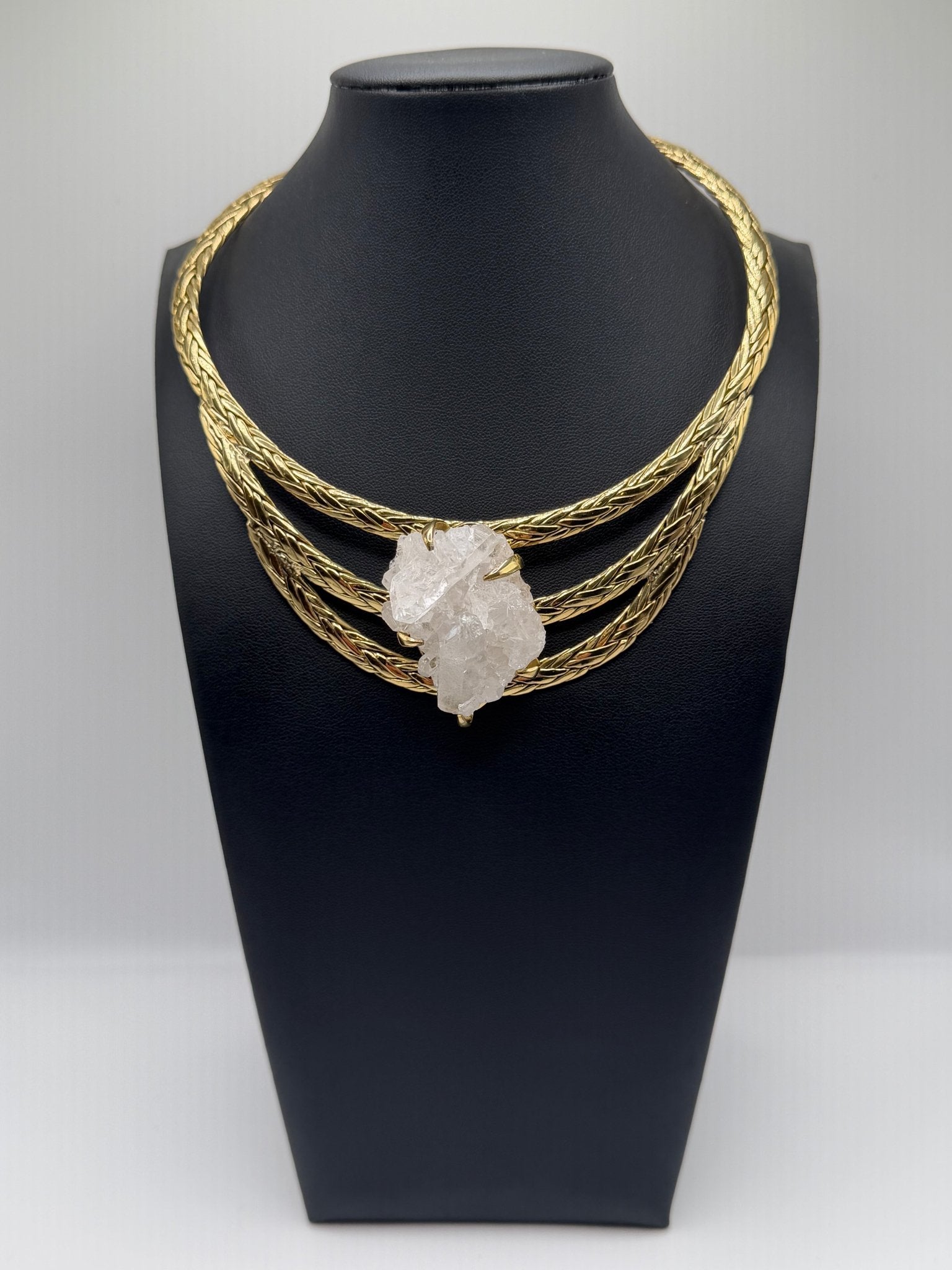 Quartz crystal braided necklace - AVA Jewelry