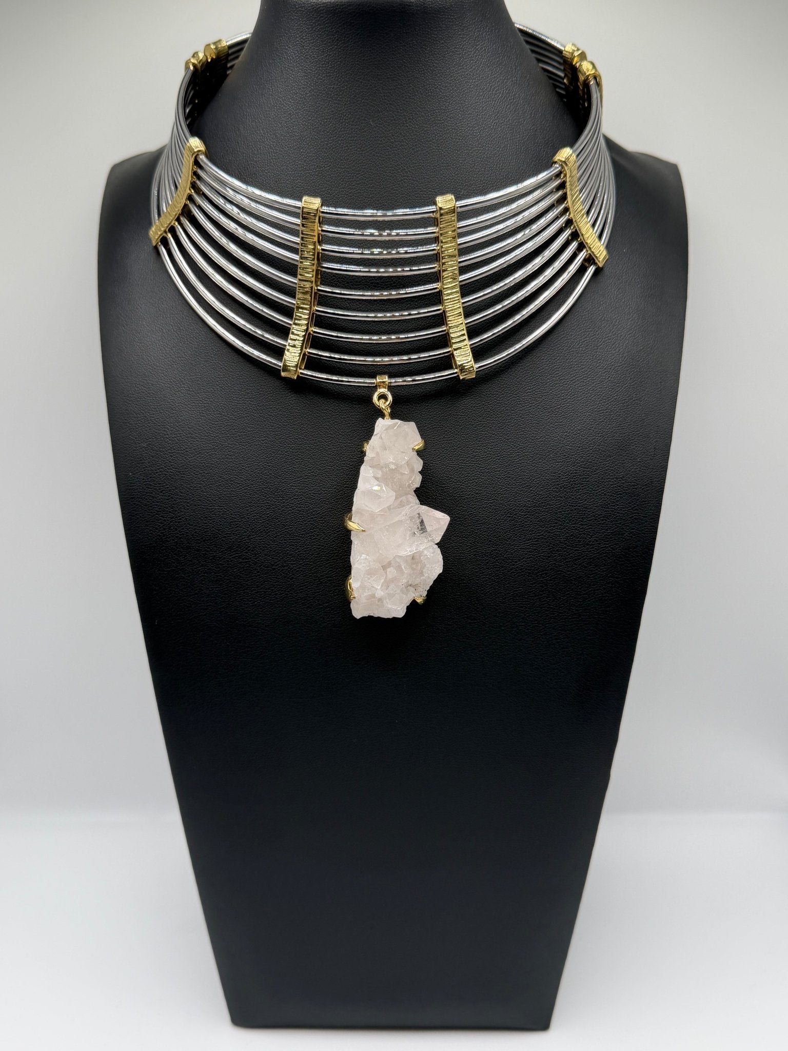 Quartz drop gladiator mixed metal - AVA Jewelry