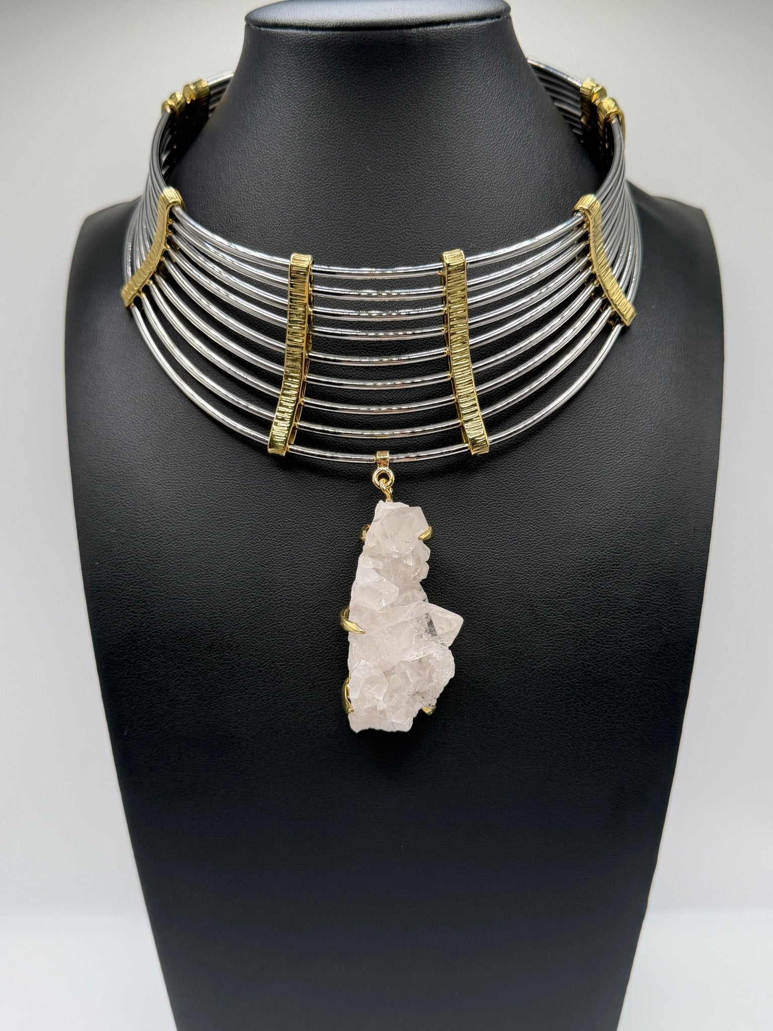 Quartz drop gladiator mixed metal - AVA Jewelry