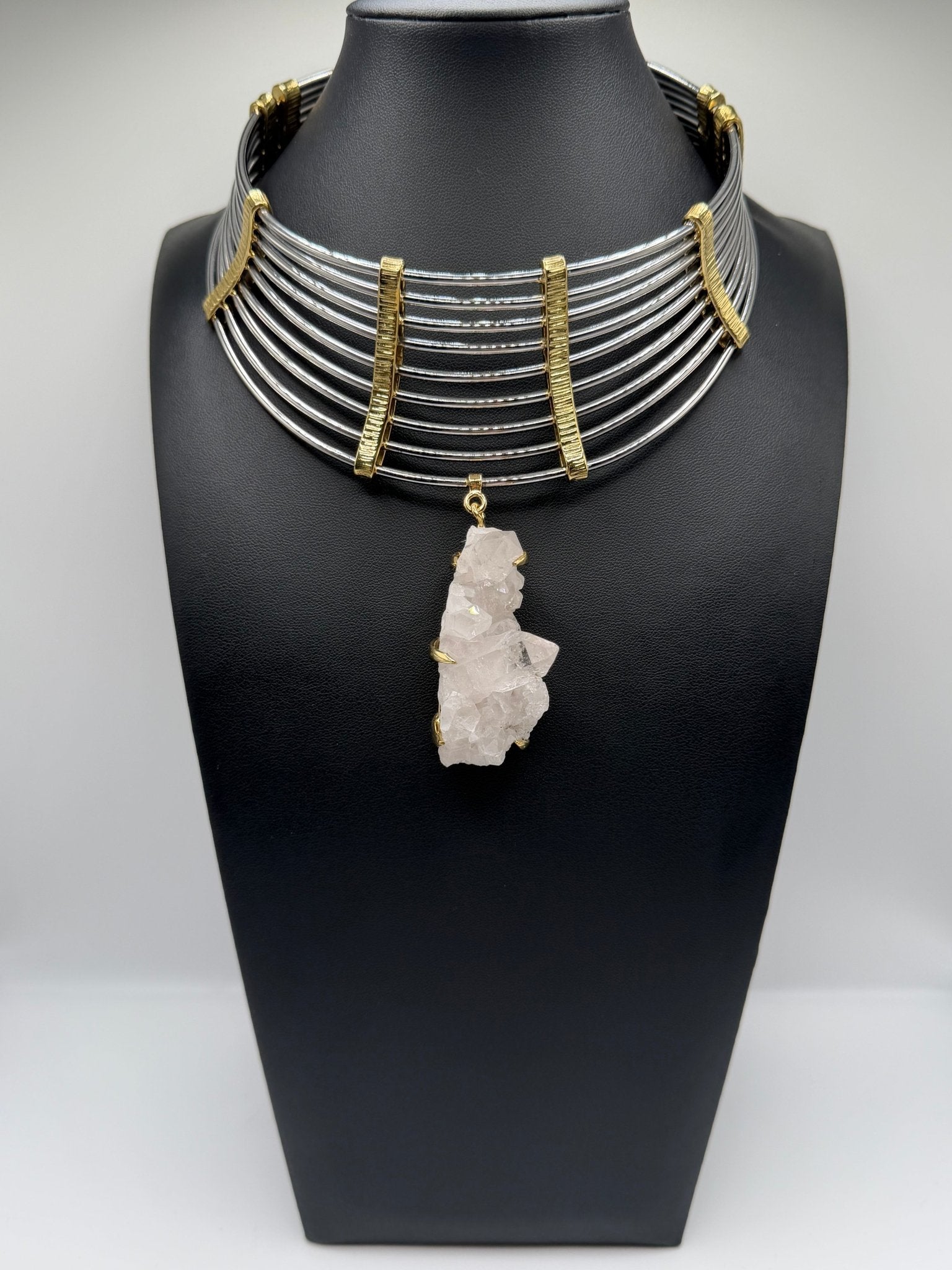 Quartz drop gladiator mixed metal - AVA Jewelry