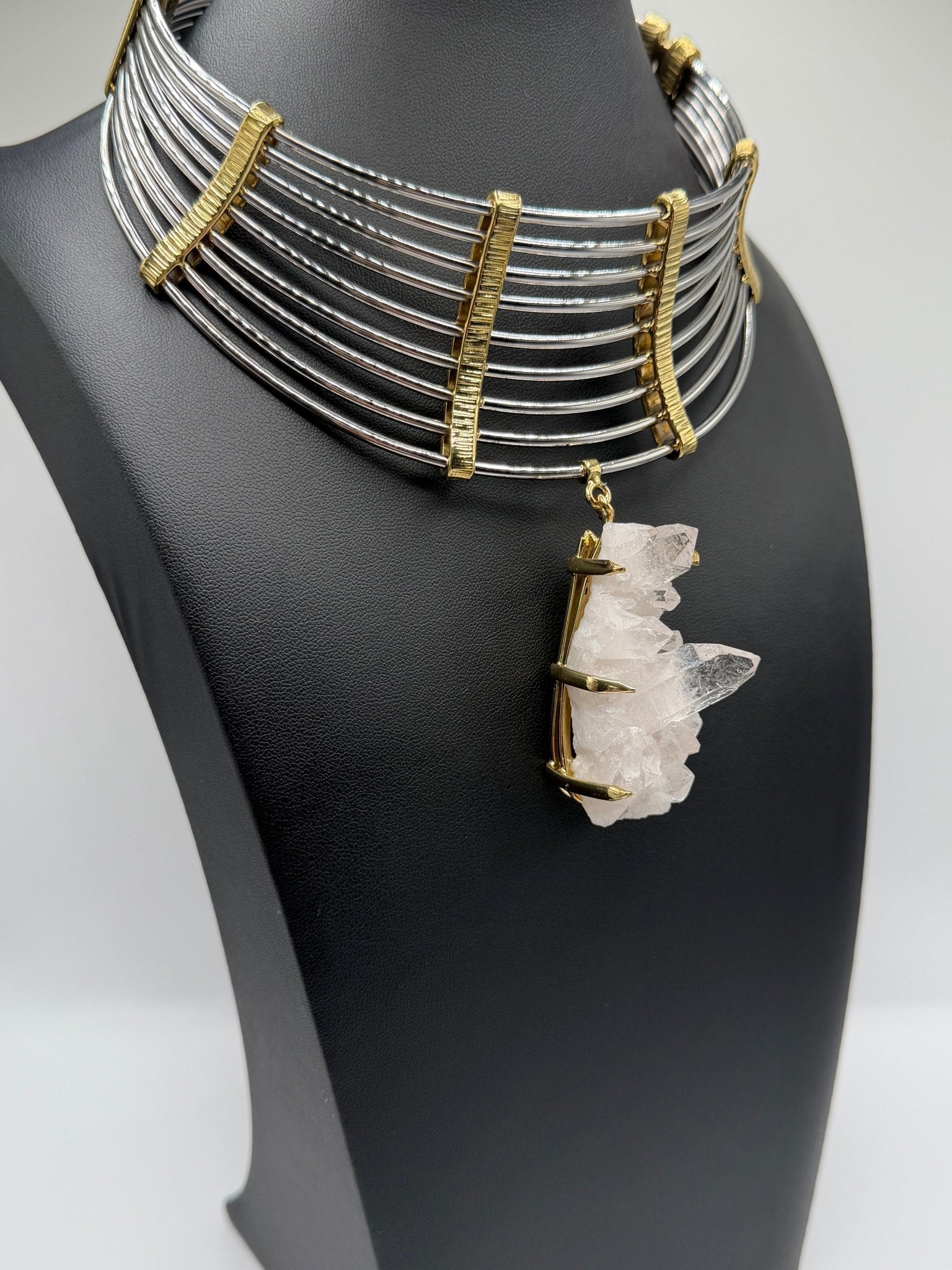 Quartz drop gladiator mixed metal - AVA Jewelry