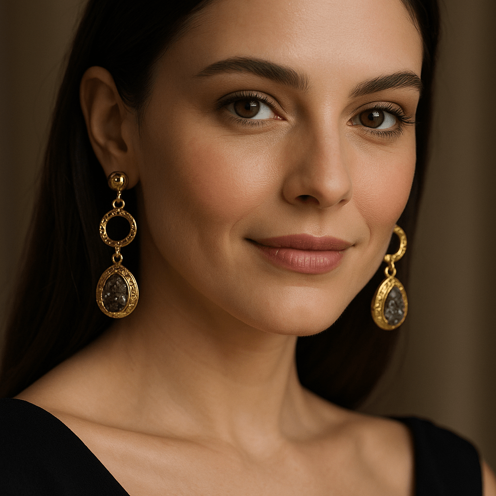 Silver druzy earrings - AVA Jewelry