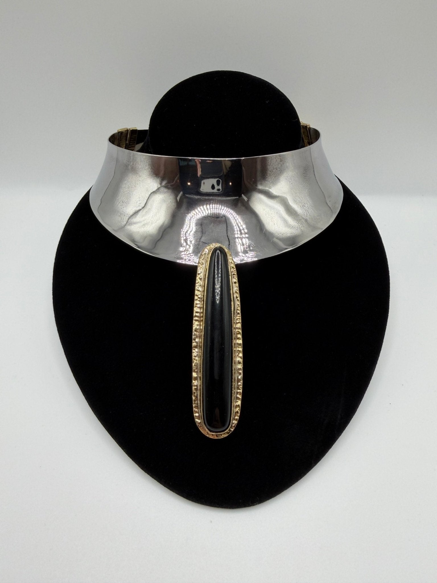 Stainless steel black obsidian - AVA Jewelry