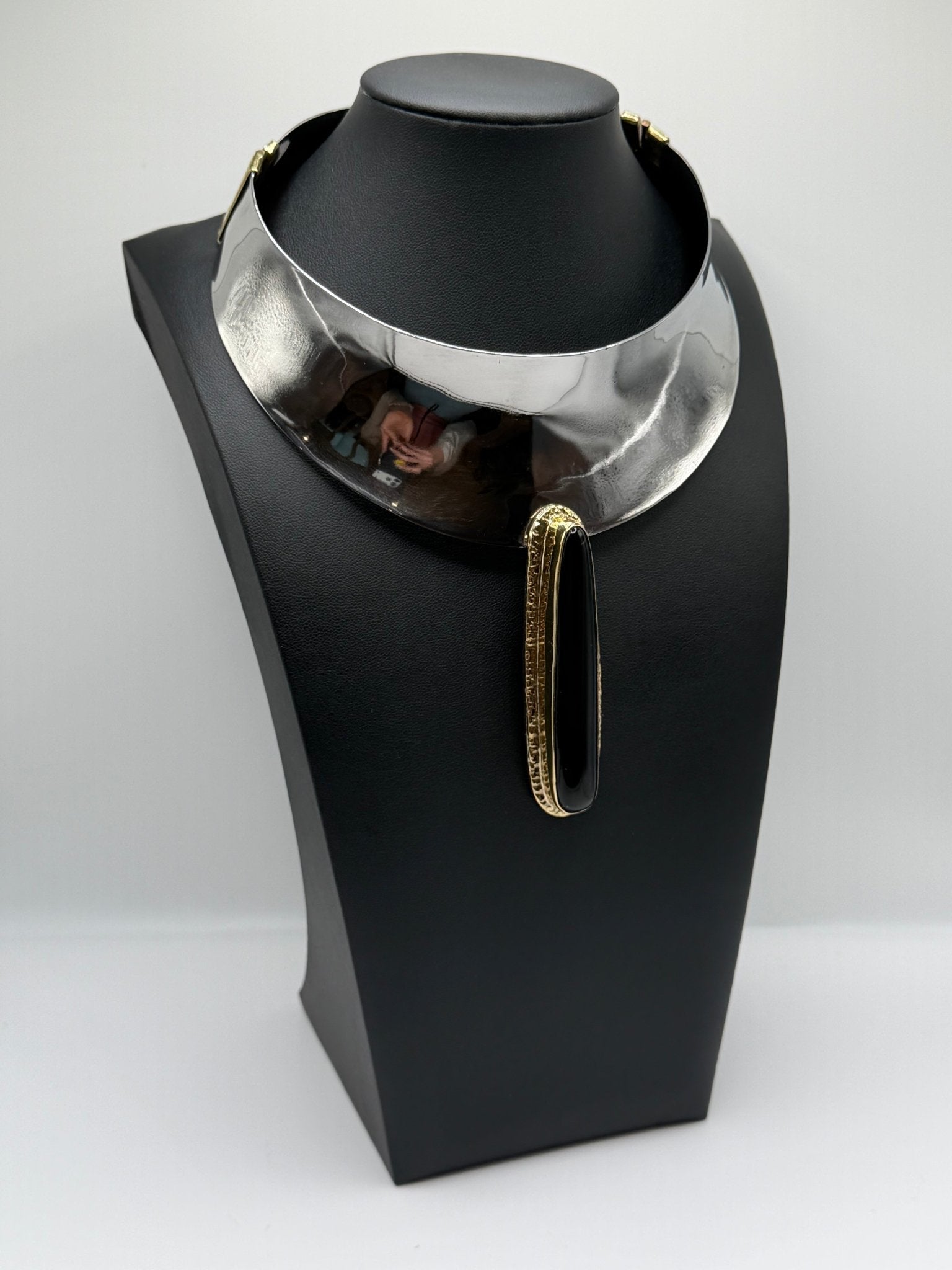 Stainless steel black obsidian - AVA Jewelry