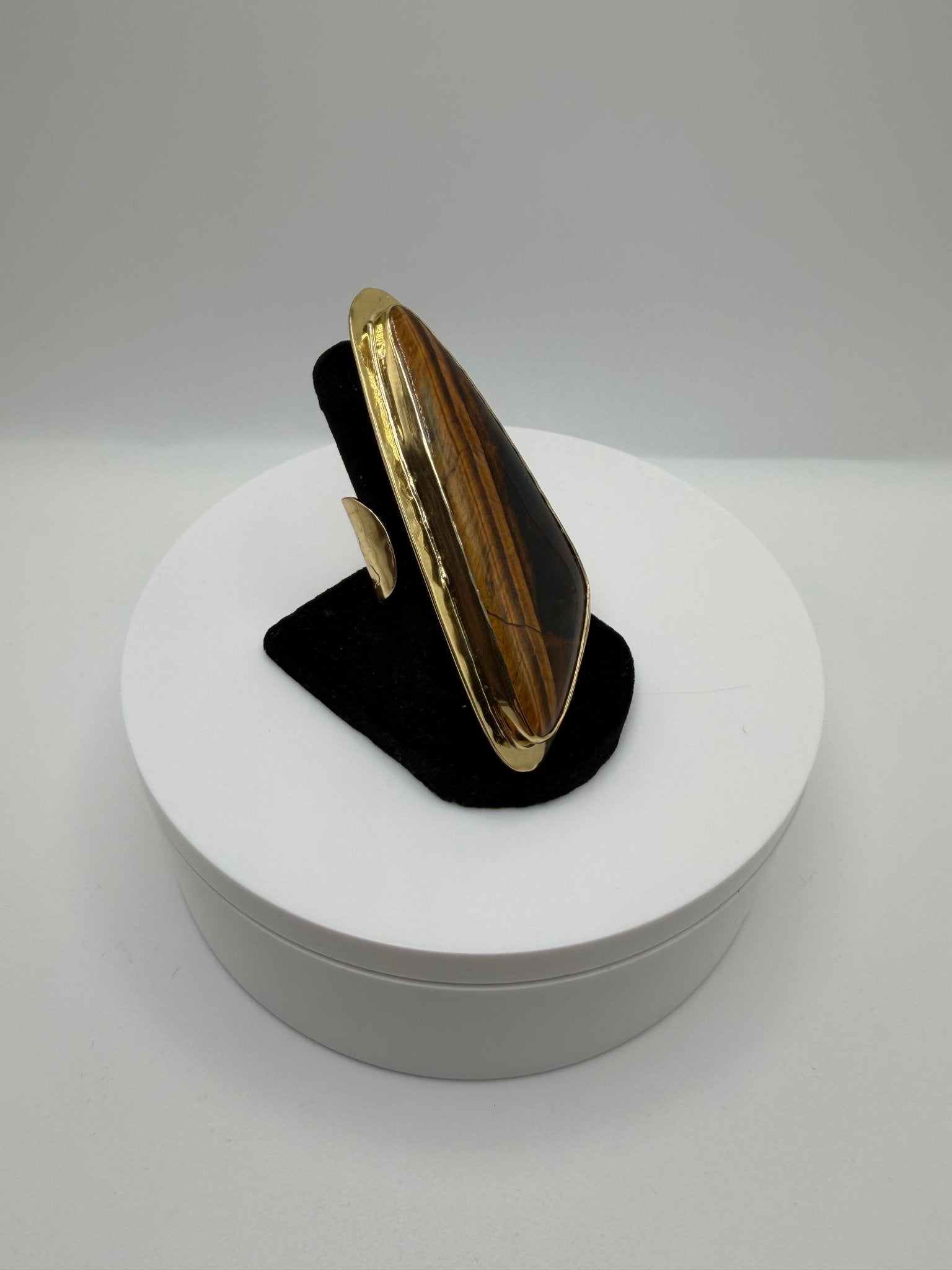 Tigers eye triangle framed wrap ring - AVA Jewelry