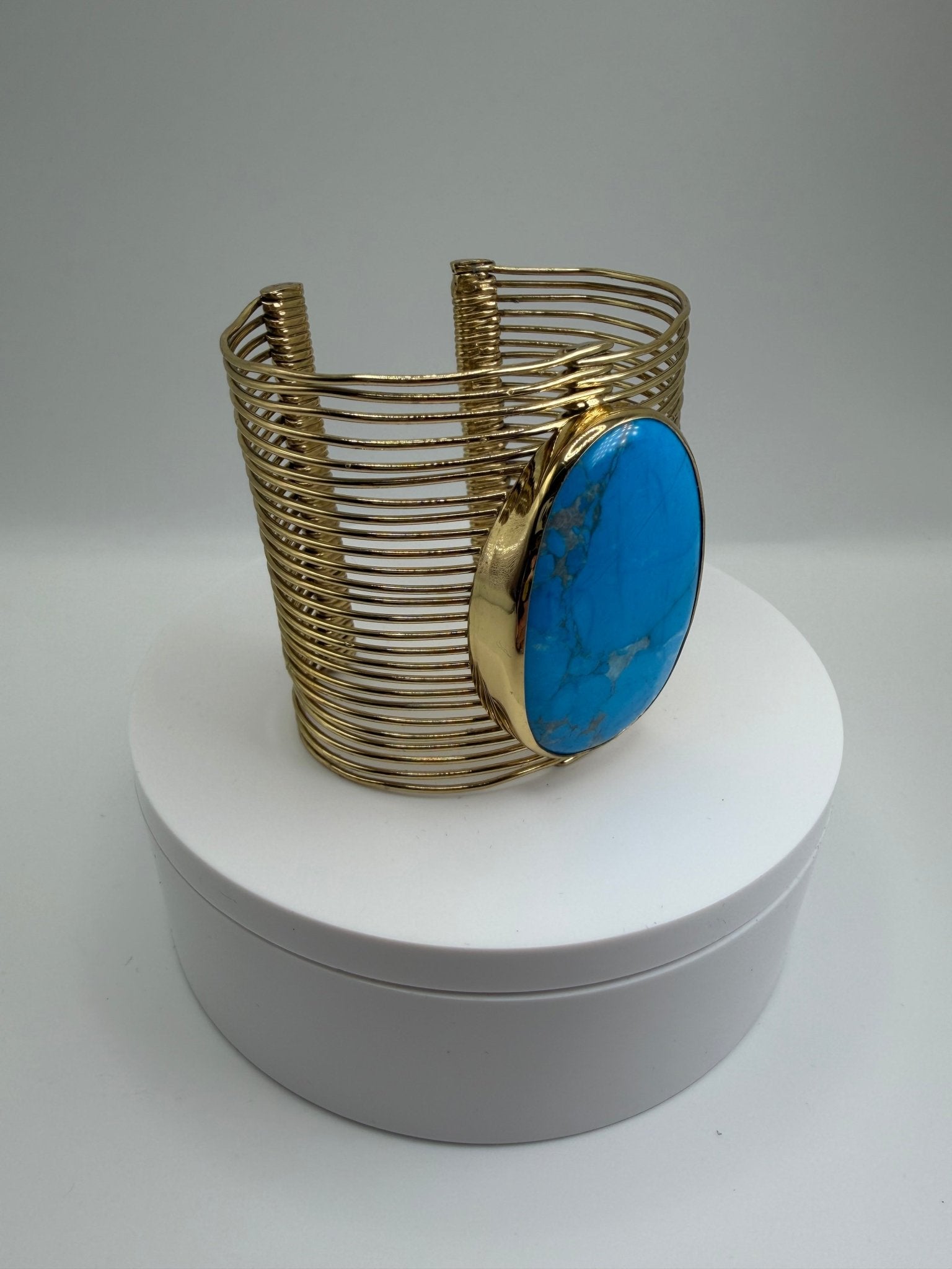 turquoise wire cuff - AVA Jewelry