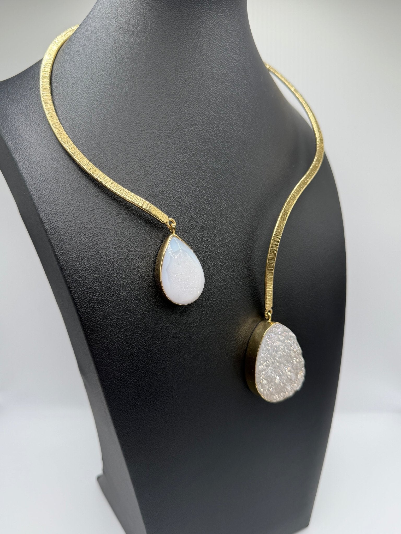 White Druzy Necklace - AVA Jewelry
