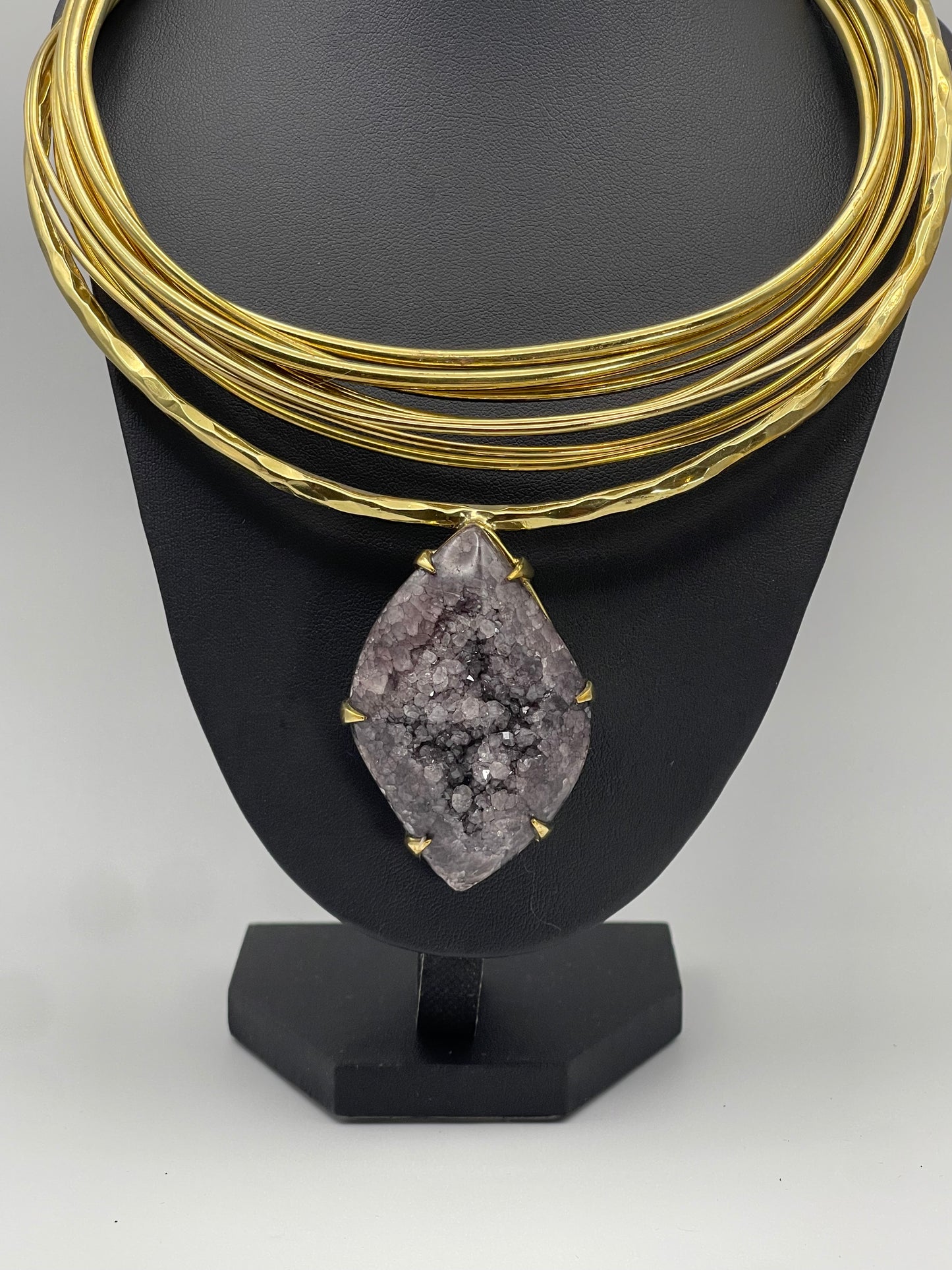 Black Agate Druzy Neckpiece (PRESALE)