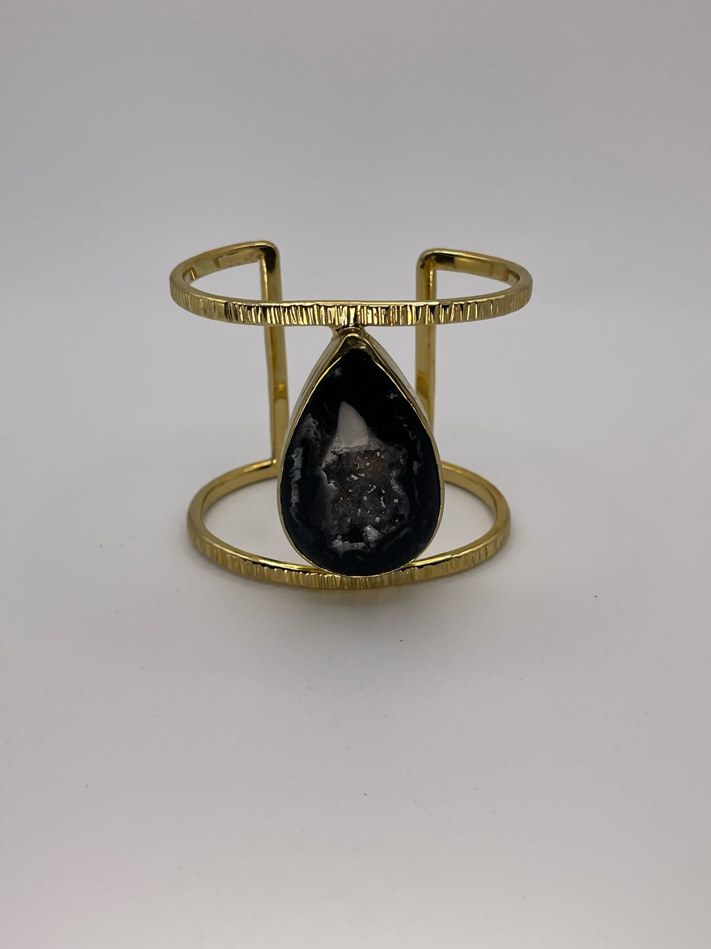 Black Agate Druzy Cuff