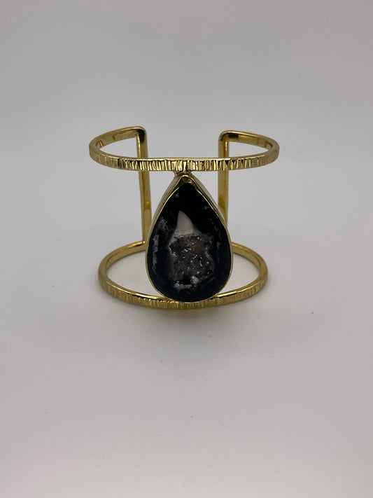 Black Agate Druzy Cuff