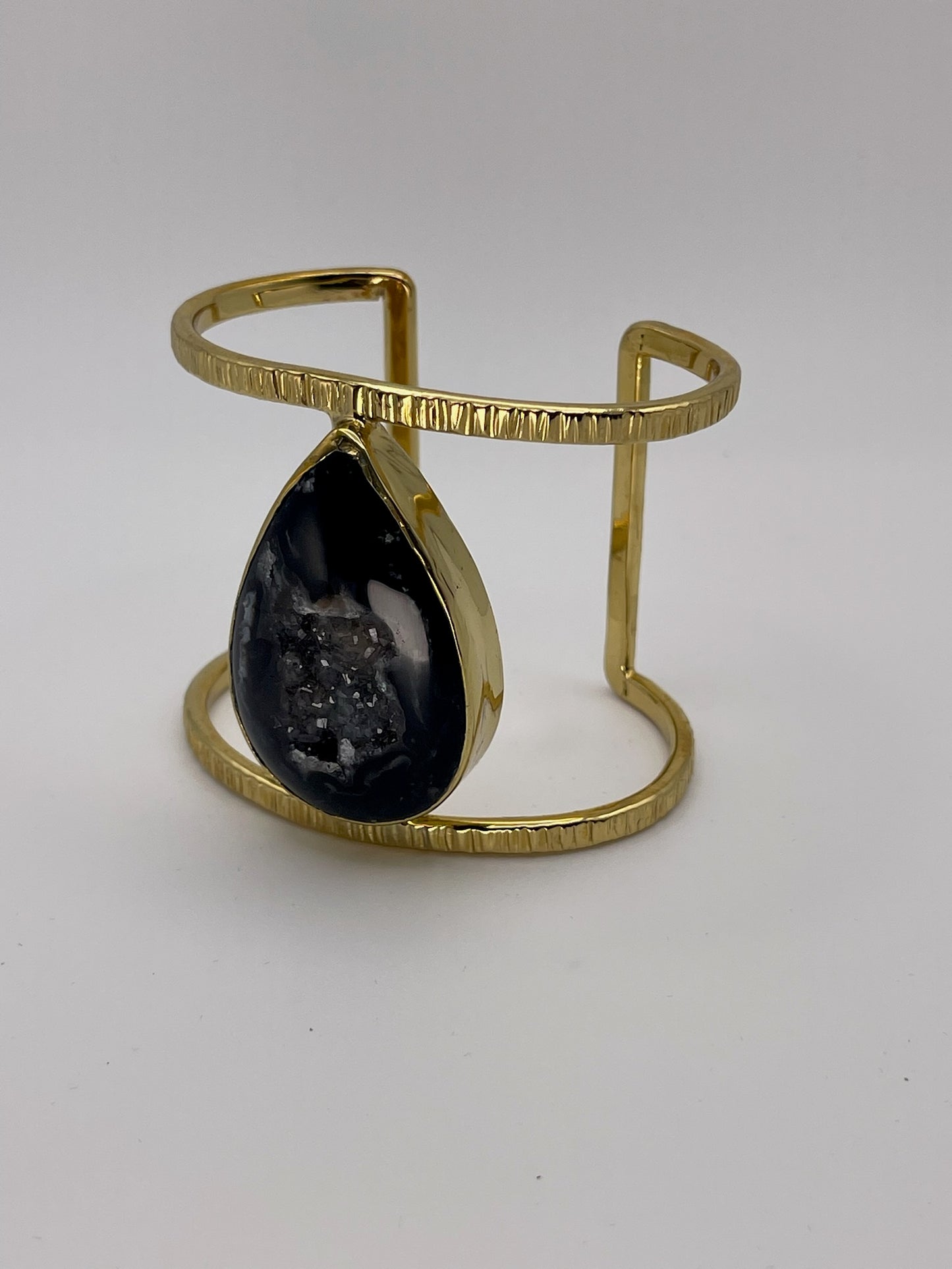 Black Agate Druzy Cuff