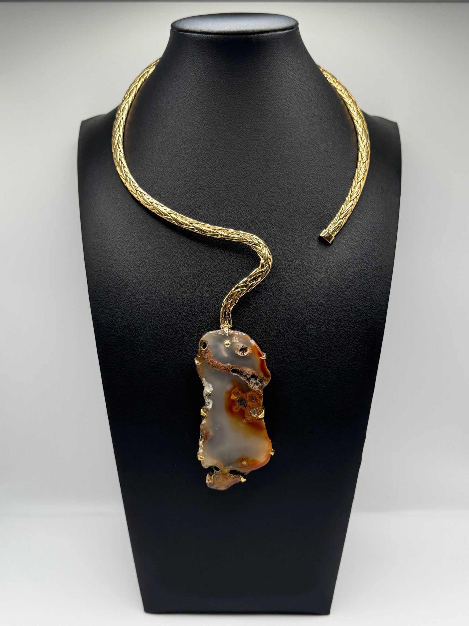 asymmetric stone orange - AVA Jewelry