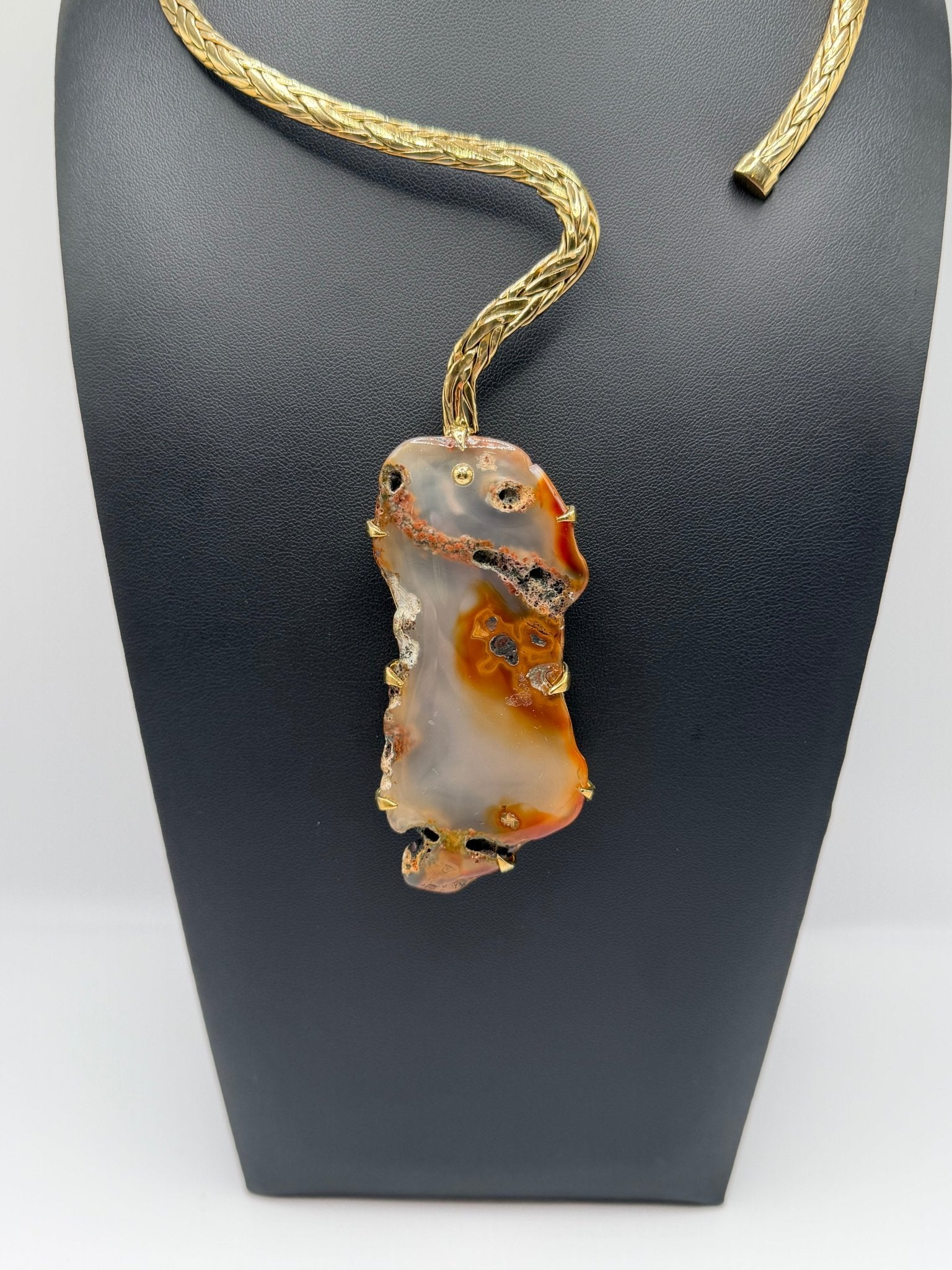 asymmetric stone orange - AVA Jewelry