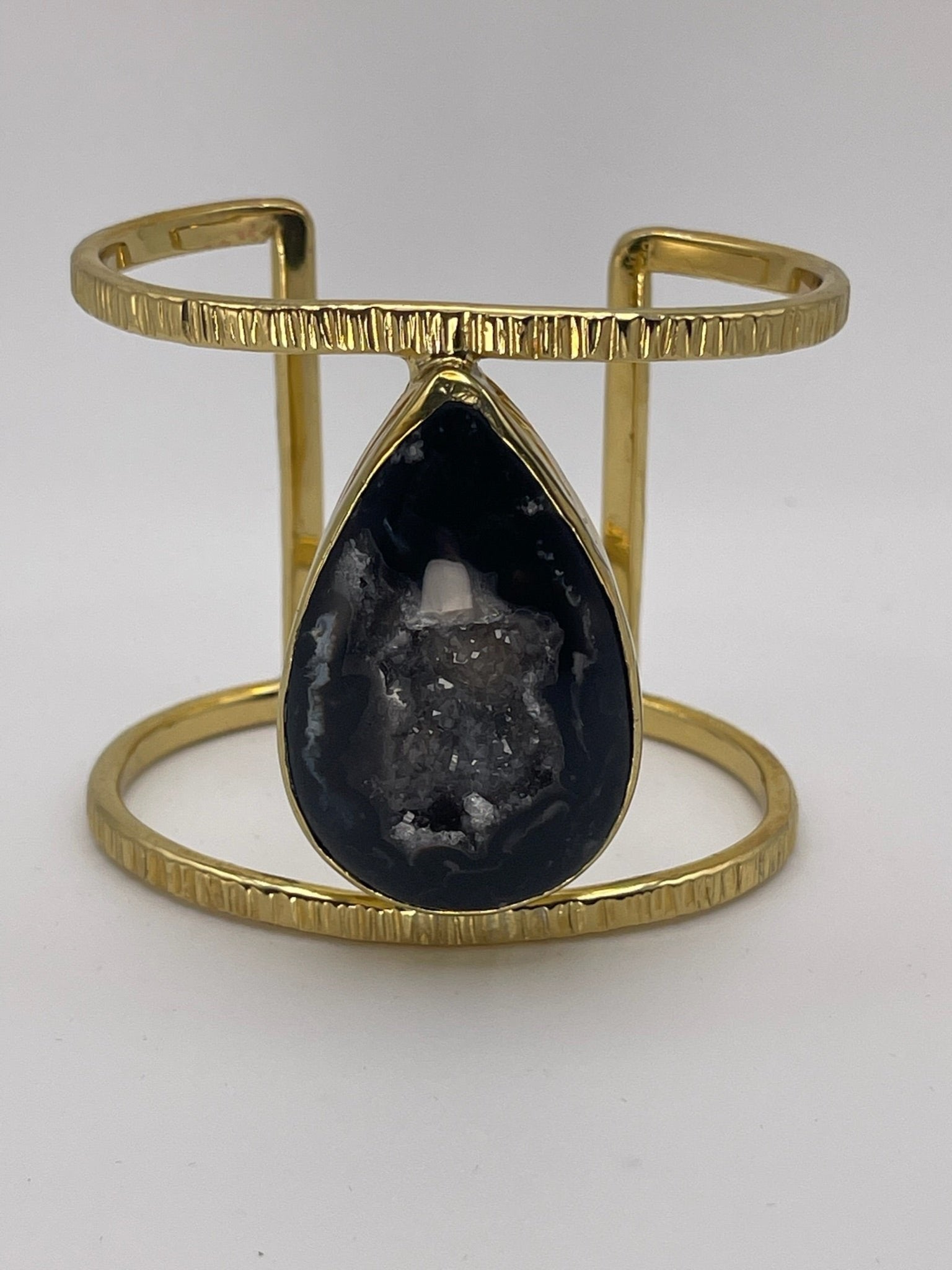 Black Agate Druzy Cuff - AVA Jewelry