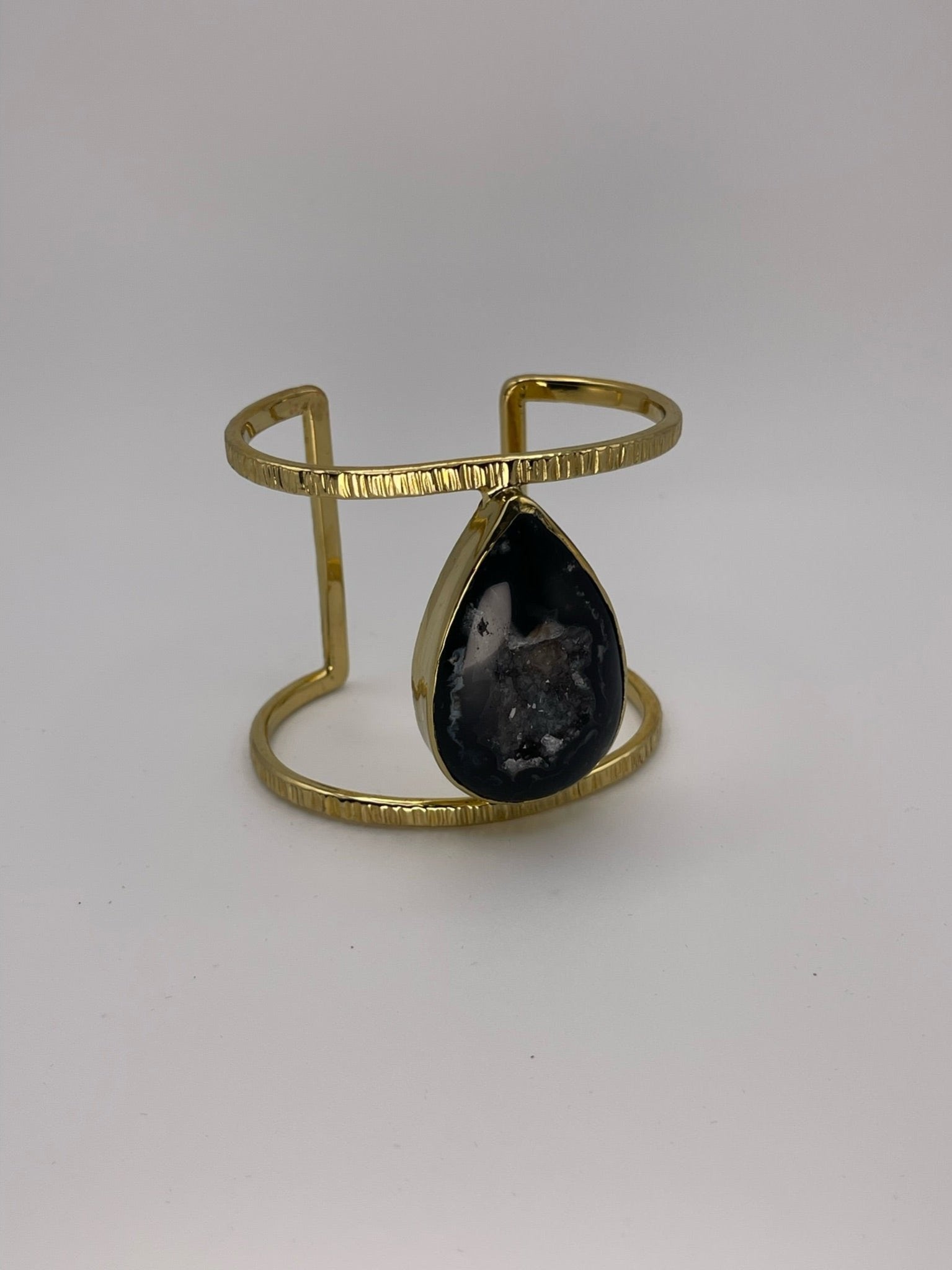 Black Agate Druzy Cuff - AVA Jewelry