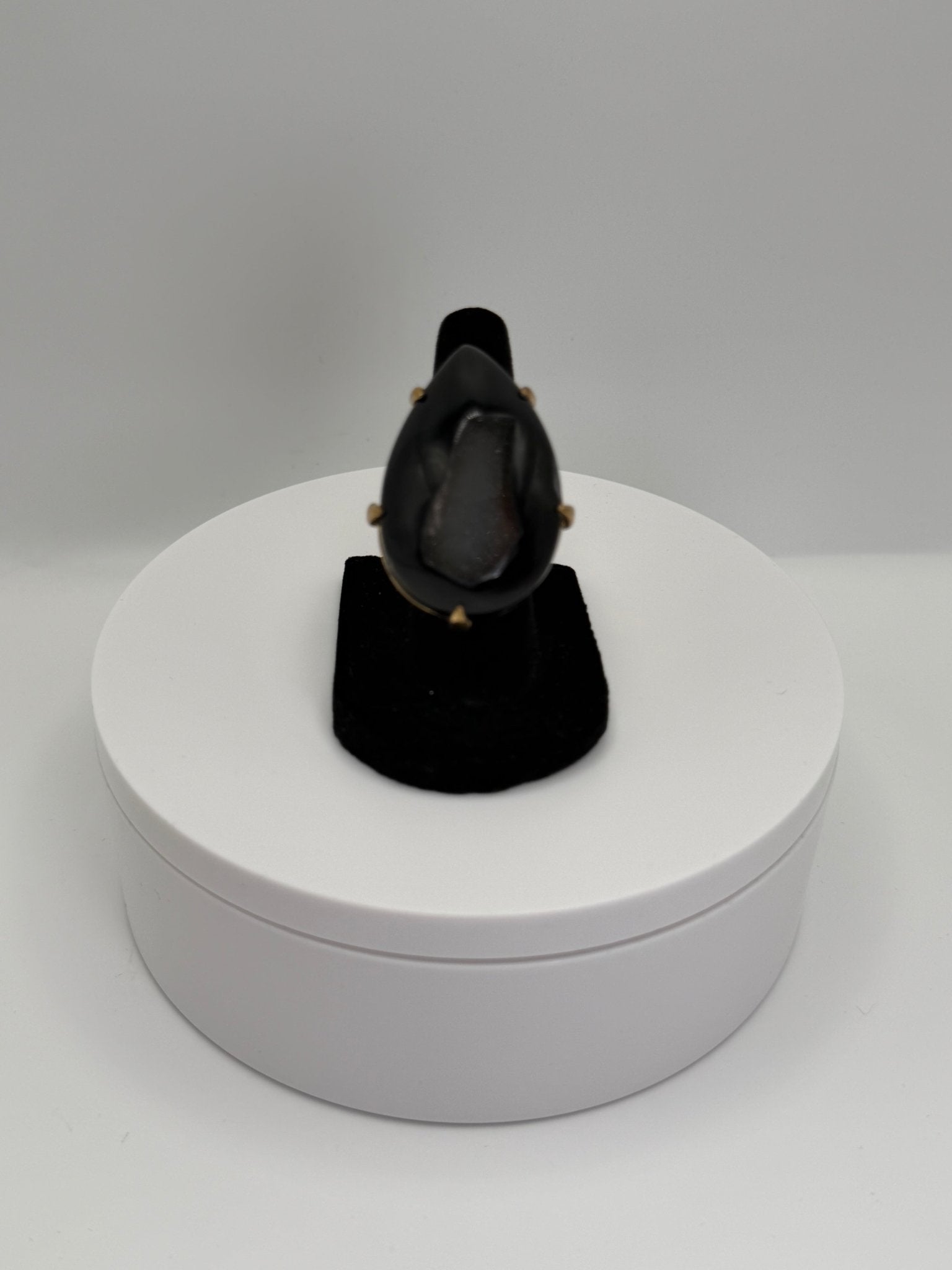 Black agate druzy ring - AVA Jewelry