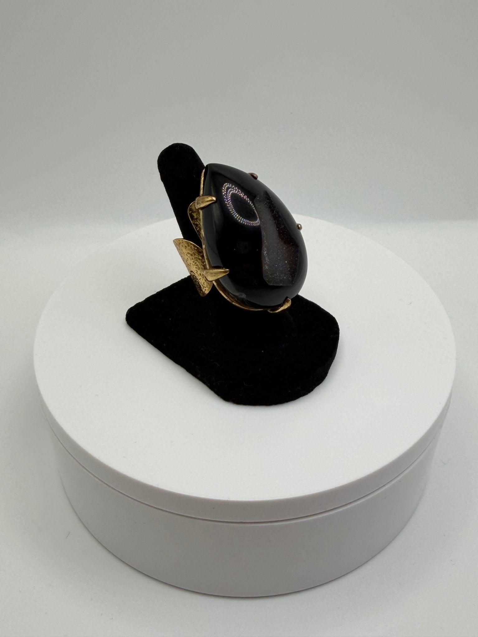 Black agate druzy ring - AVA Jewelry