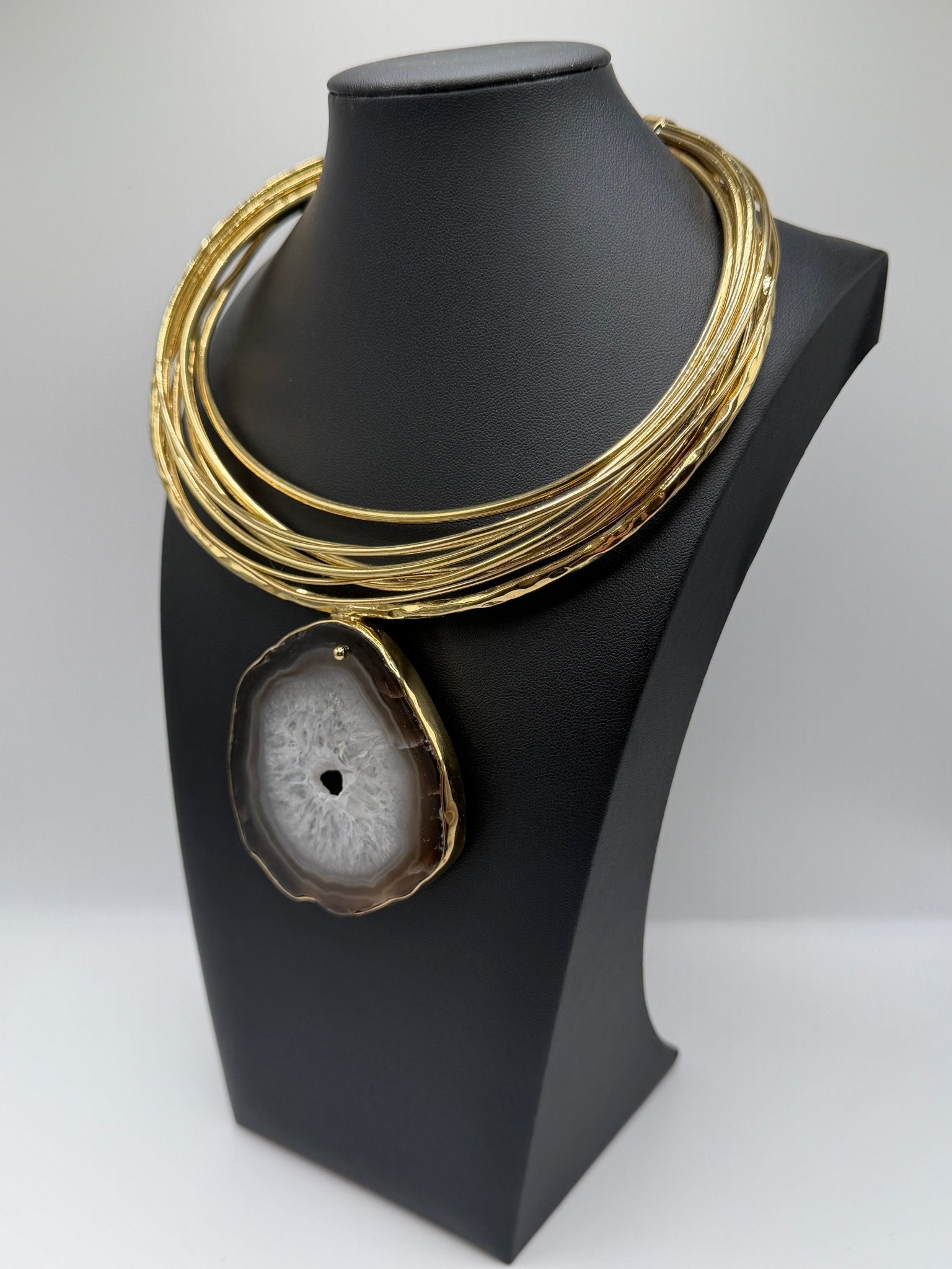 Black Agate Eclipse Neckpiece - AVA Jewelry