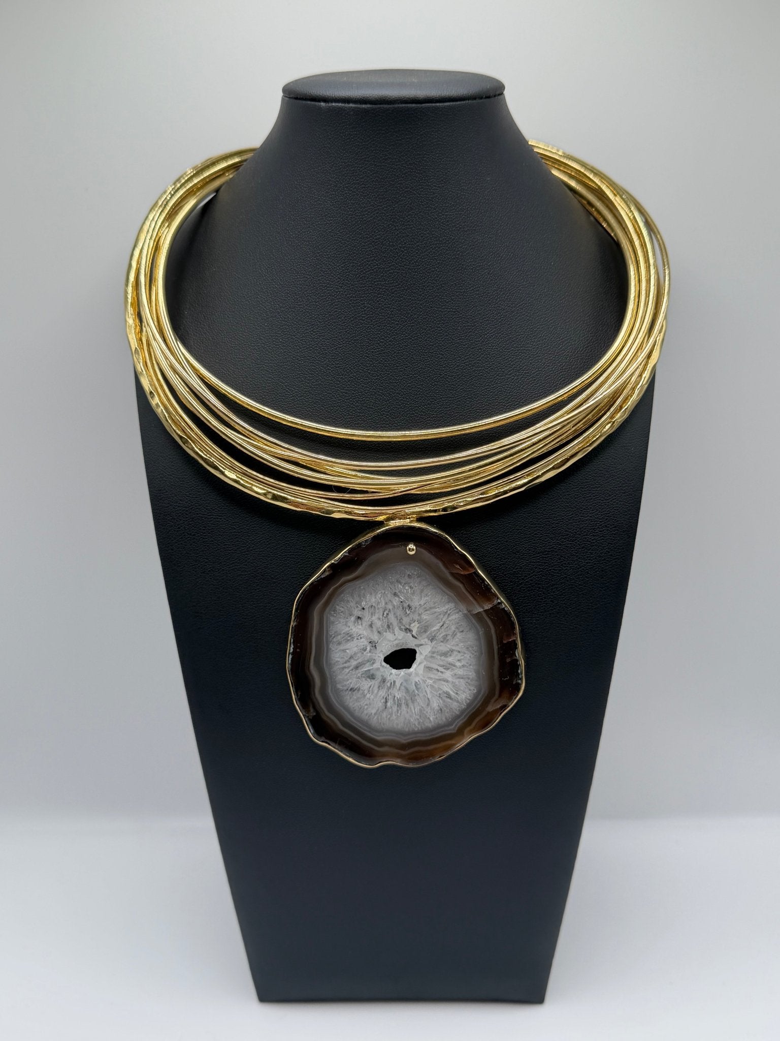 Black Agate Eclipse Neckpiece - AVA Jewelry